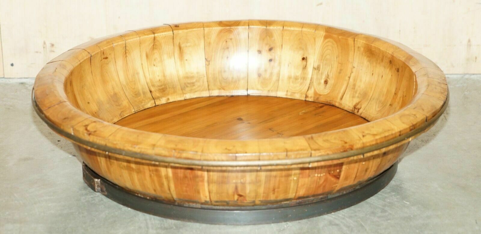 Huge Antique Chinese Qing Dynasty Rice Basket With Metal Supports Fruit Bowl