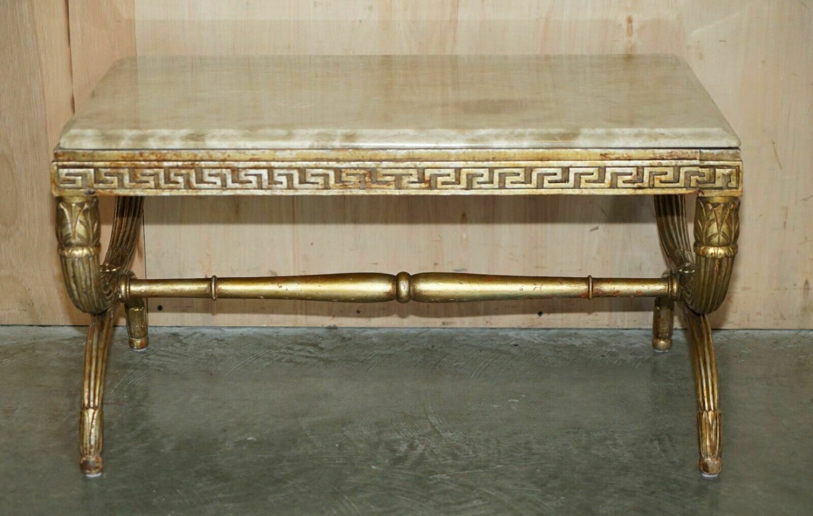 Antique Italian Circa 1860 Ornately Carved & Giltwood Marble Topped Coffee Table photo for sale