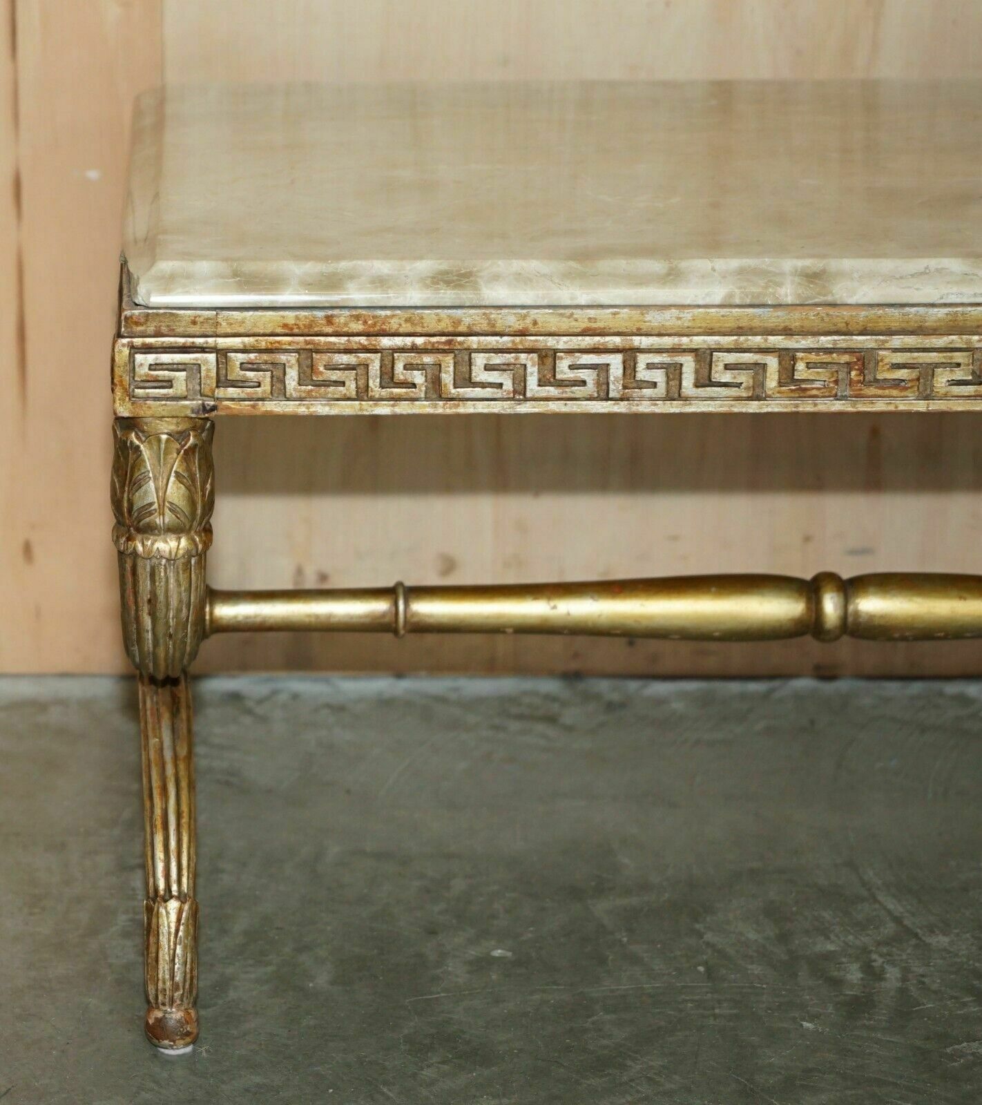Antique Italian Circa 1860 Ornately Carved & Giltwood Marble Topped Coffee Table photo Furniture