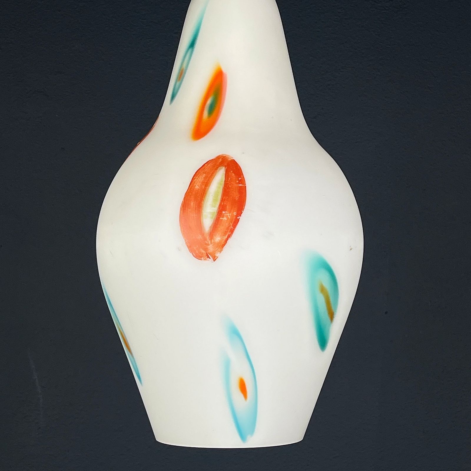 Mid Century Multicolor Opaline Murano Glass Pendant Lamp By Stilnovo Italy 1950s photo furniture