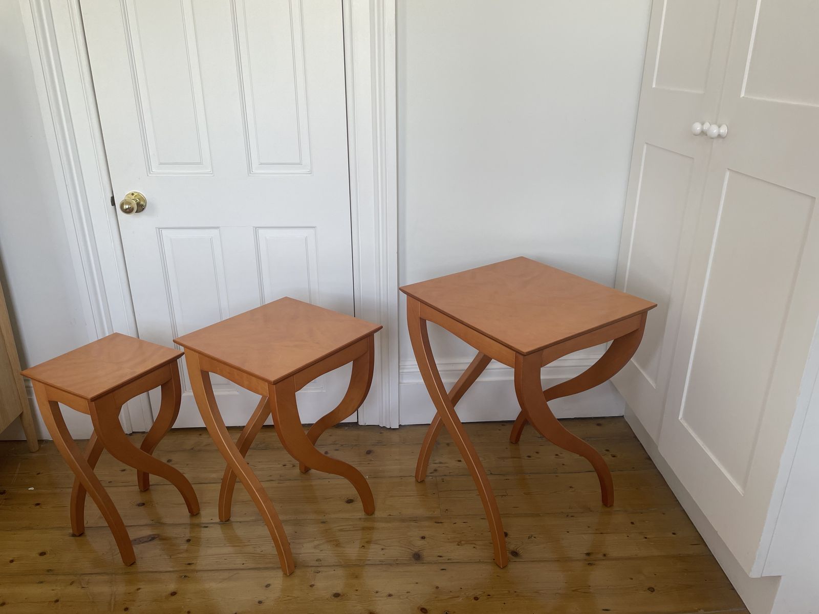Spanish Bird’s Eye Cherrywood Nesting Tables By Jaume Torras For Scarabat photo for sale