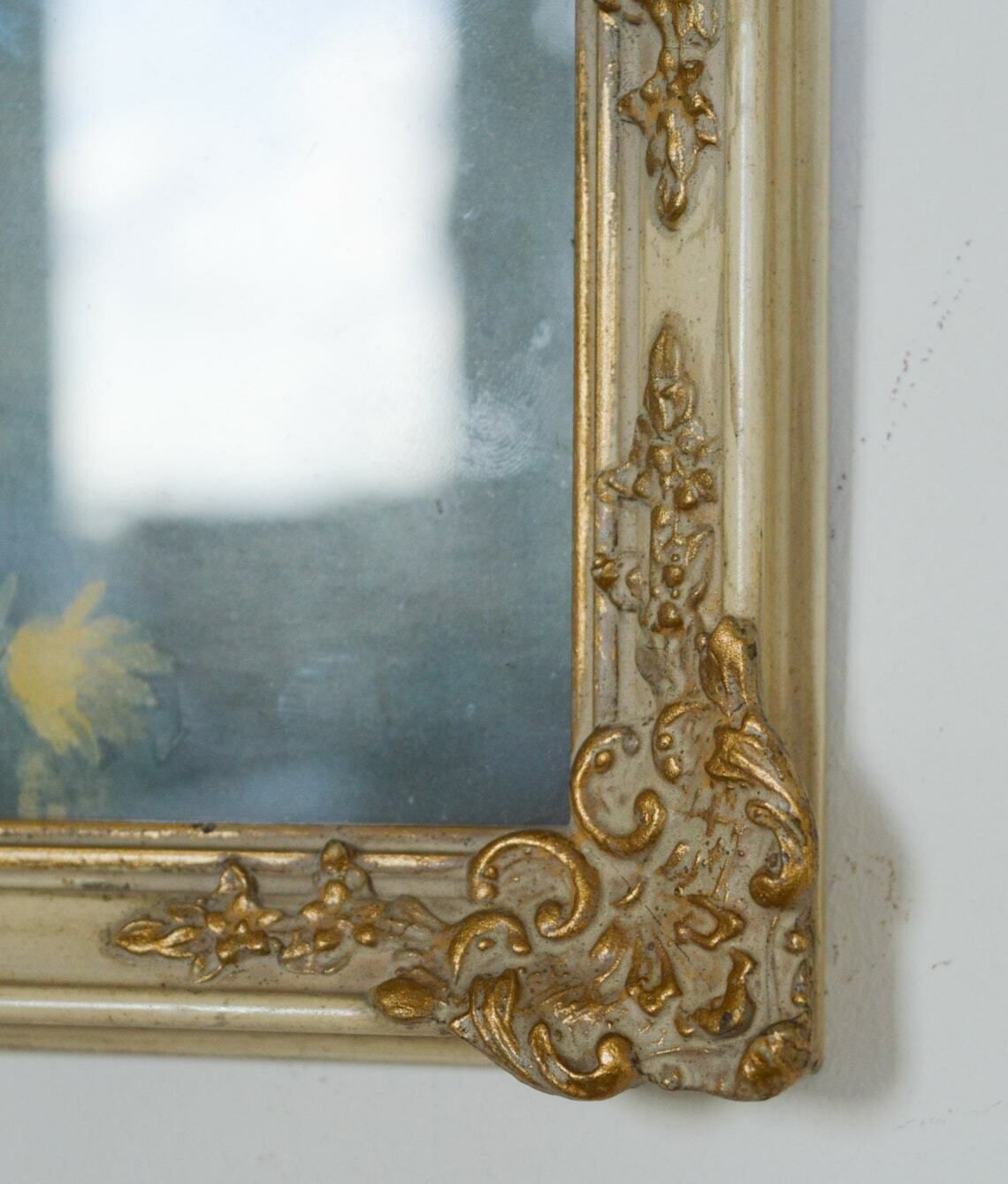 Rare Vintage Vernon Ward Peerart Product Wall Art, 1940s Framed Mixed Bunch Flowers, Antique Ornate Gilt Frame With Glass Cover 35x30 Cm photo for sale