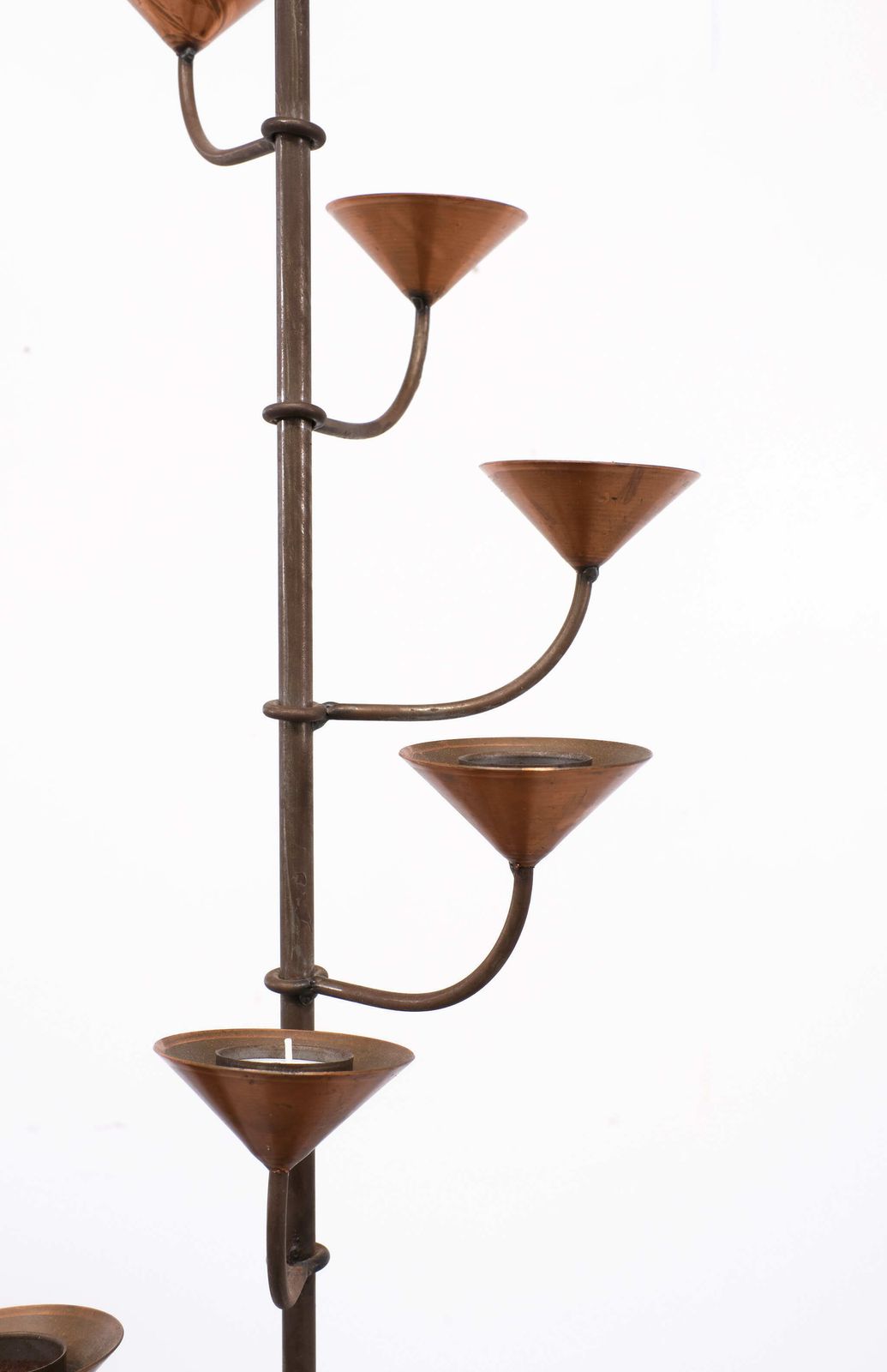 Scandinavische Messing Staande Kandelaar, Ca. Jaren 1960 photo Woonaccessoires