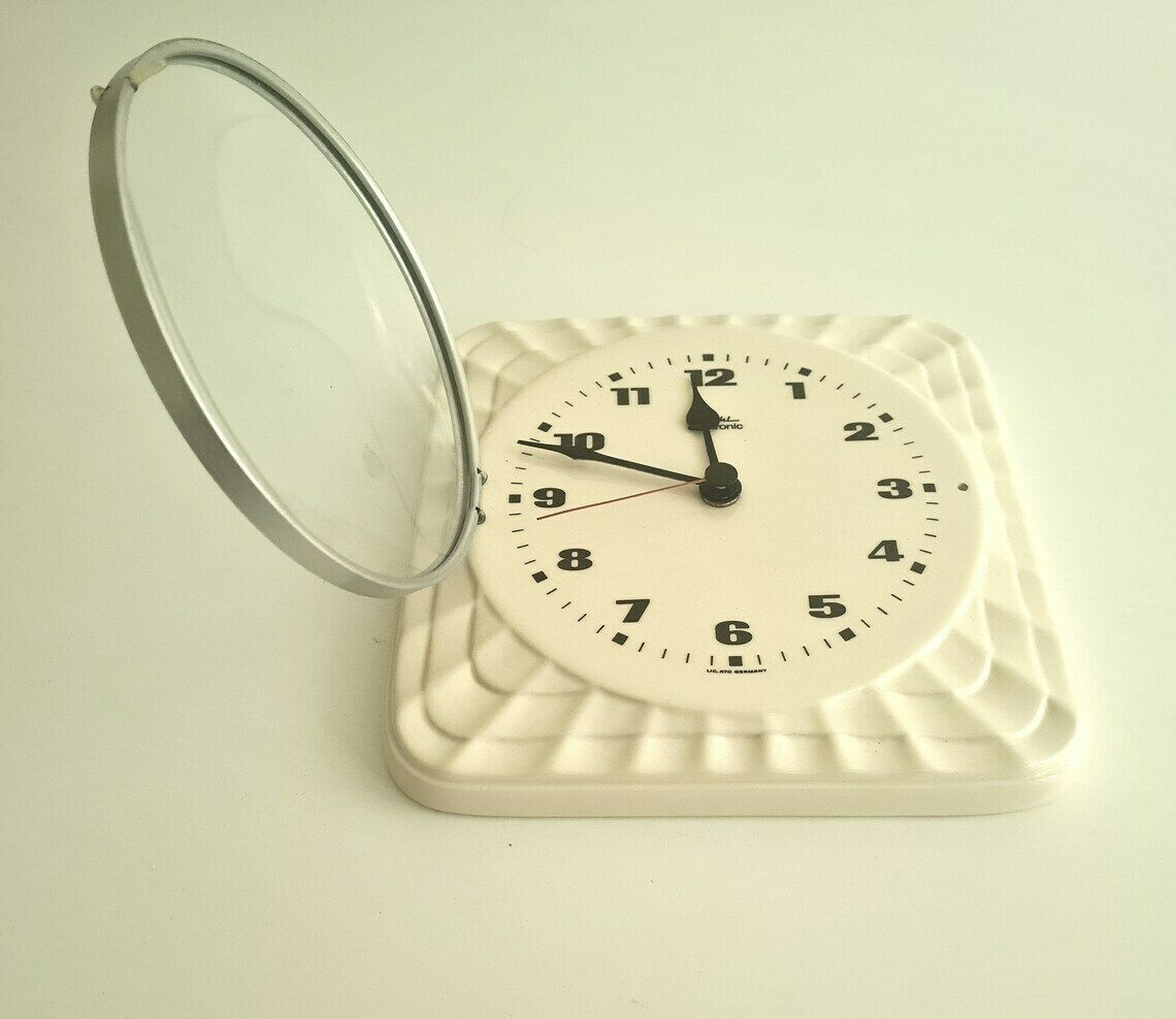 photo for sale Vintade Ceramic Mid Century Diehl Electronic Wall Clock Germany 70s