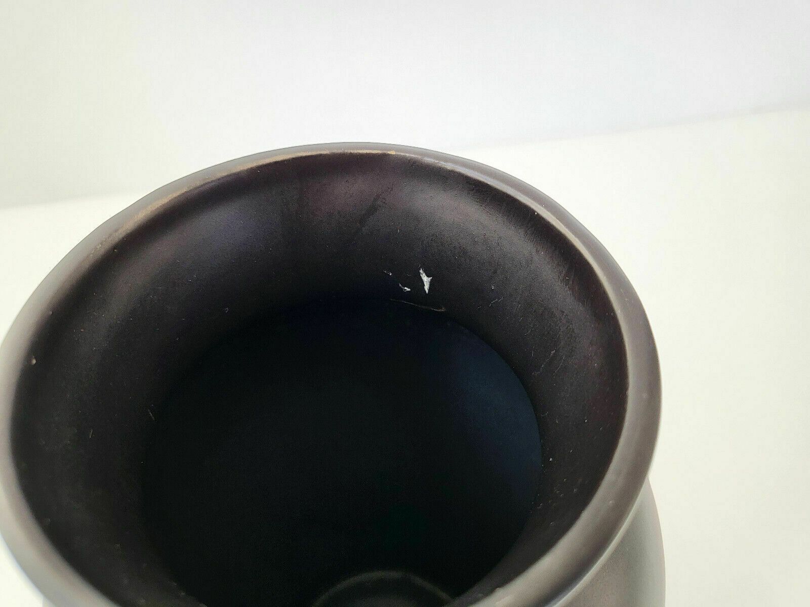 Vintage Vase 1960 Pearl Black Ceramic Cherry Flowers 60s 1960s photo vintage