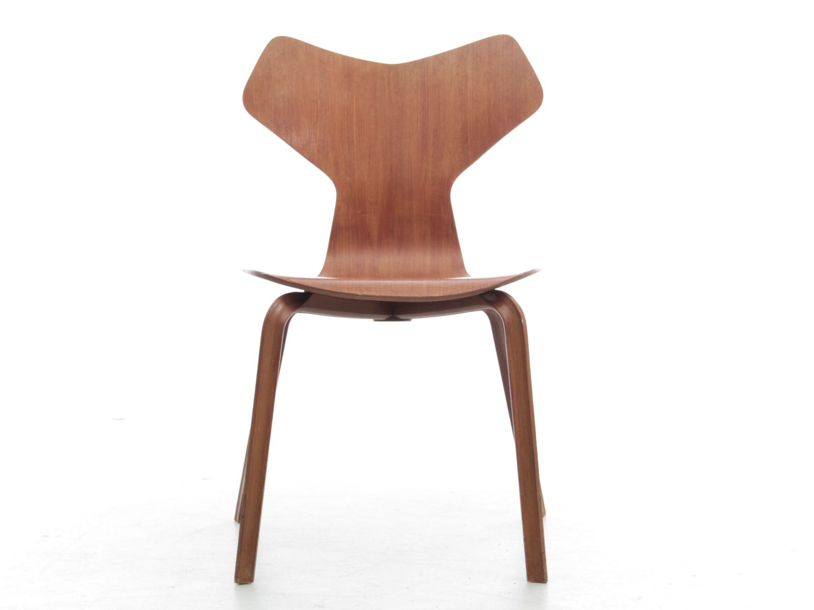 Set Of 3 Chairs "Grand Prix" Of Arne Jacobsen In Teak photo vintage