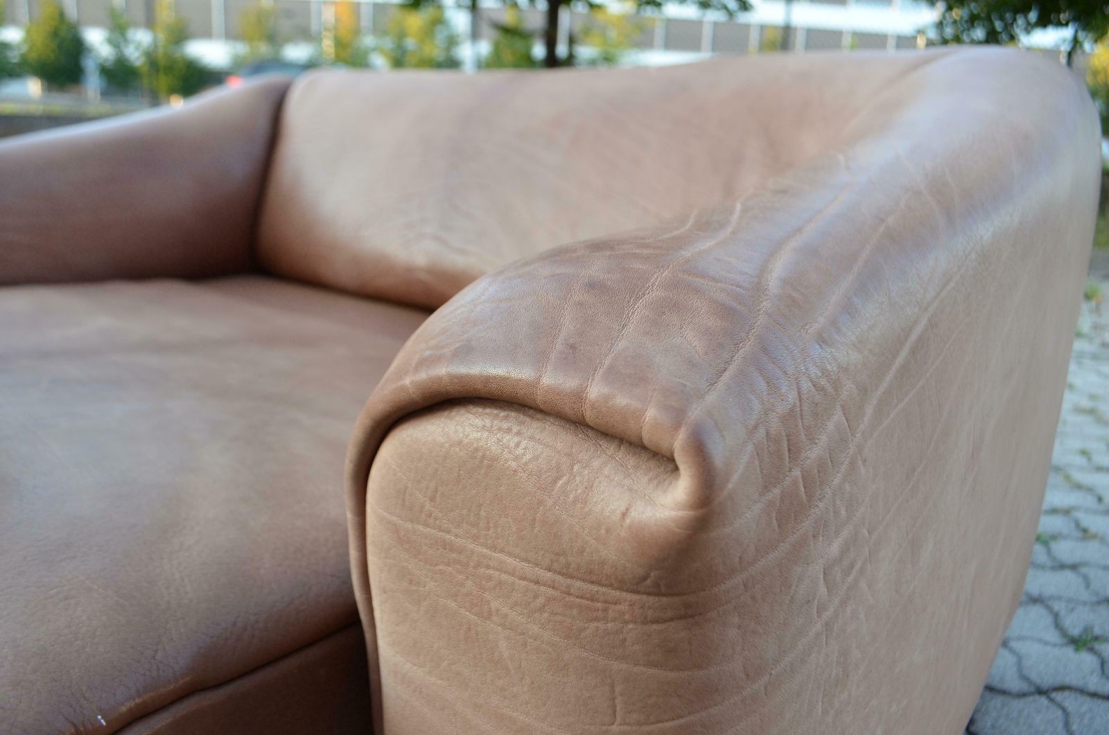 photo for sale De Sede Ds 47 Loveseat Neck Leather Sofa Brown