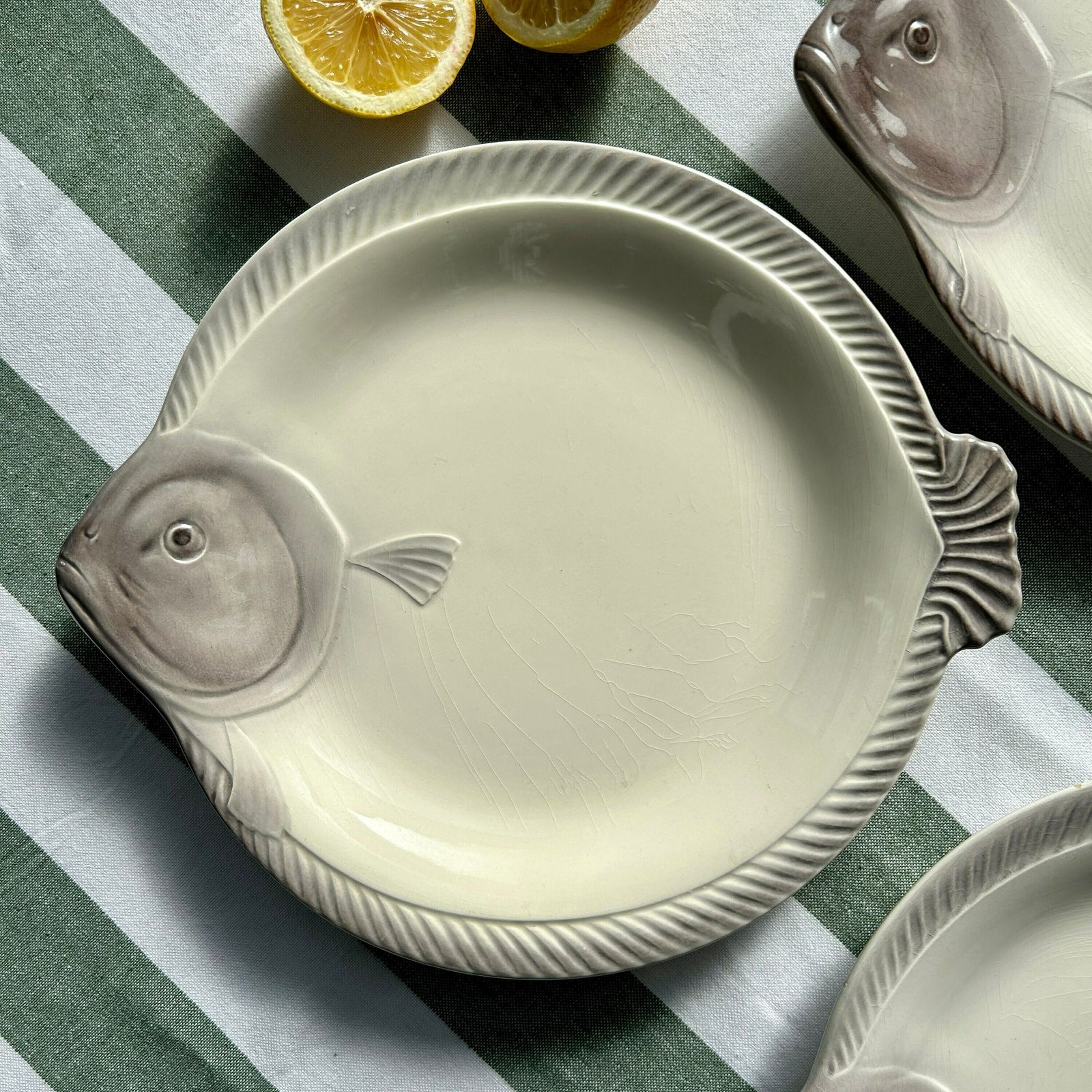 Set Of 4 Large Vintage Waechtersbach Germany Fish Shaped Dinner Plates | Collectible Flat Fish Design Serving Dishes | Vintage Tableware photo furniture