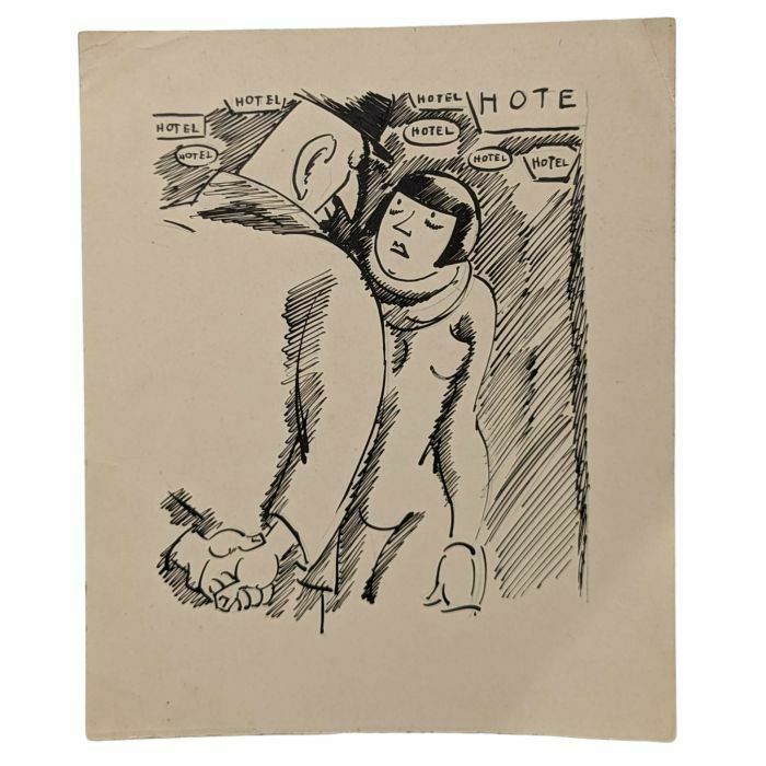 Lucien Roudier Eller Drawing On Paper 1930s