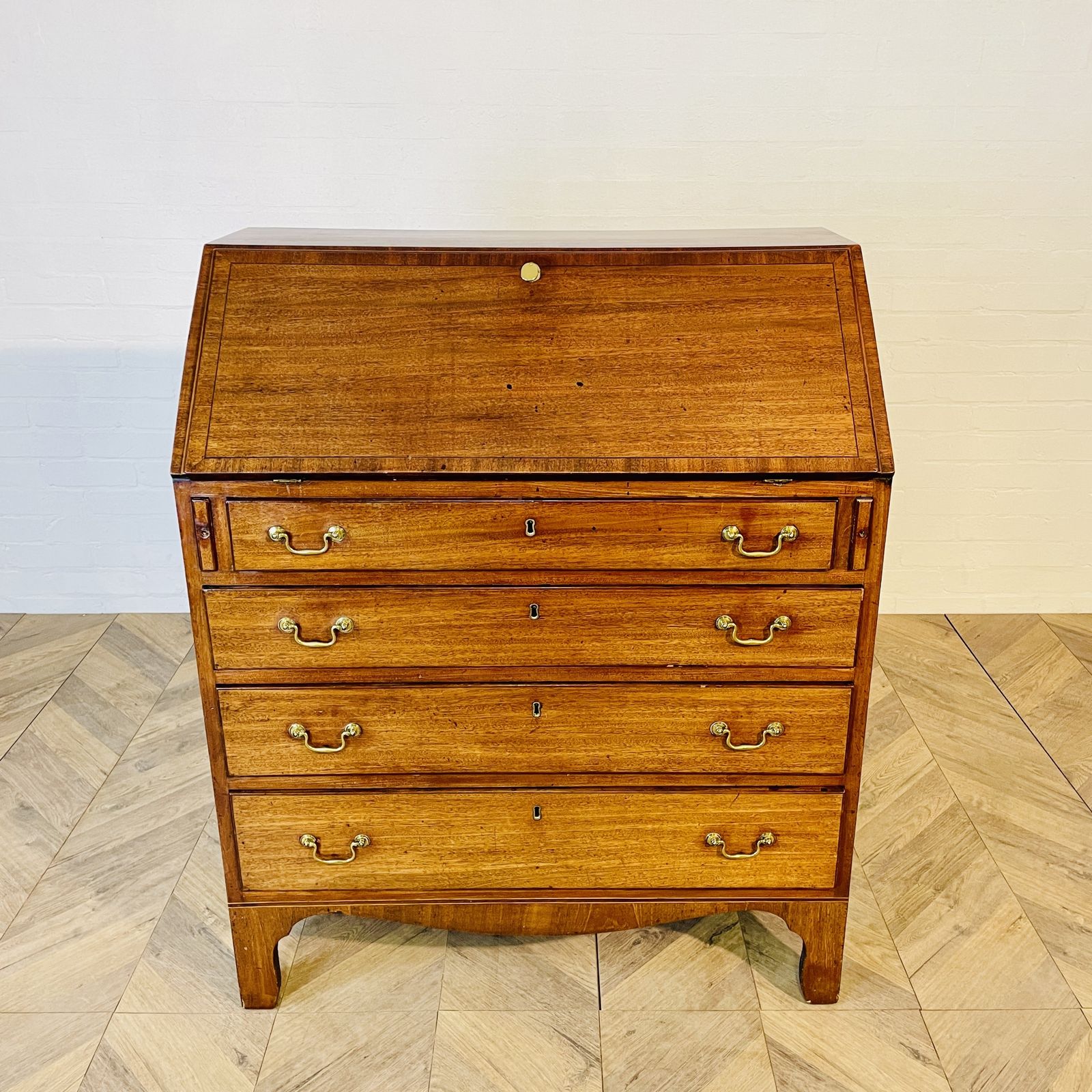Antique English Mahogany Bureau, 19th Century photo for sale