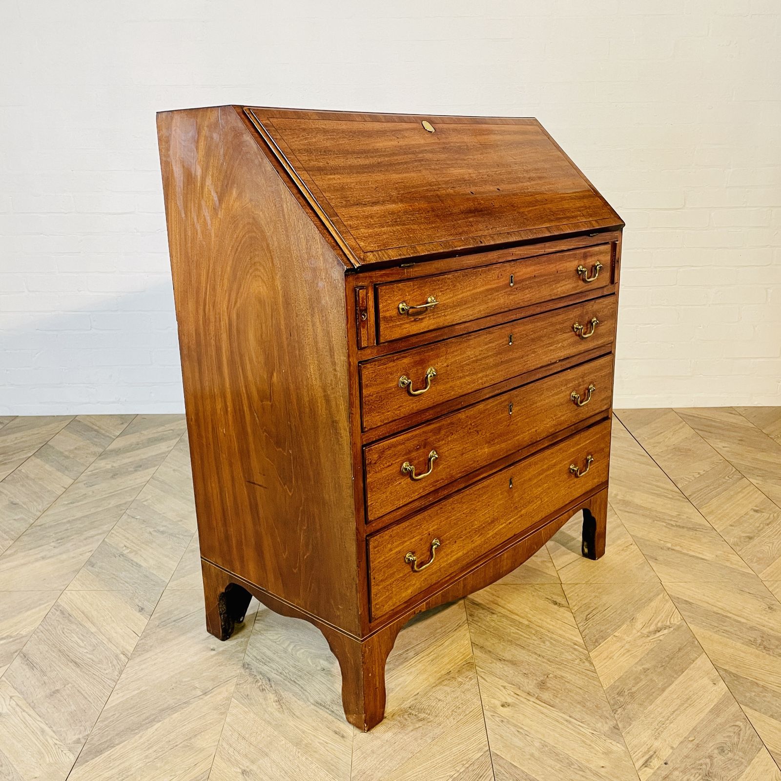 Antique English Mahogany Bureau, 19th Century photo vintage