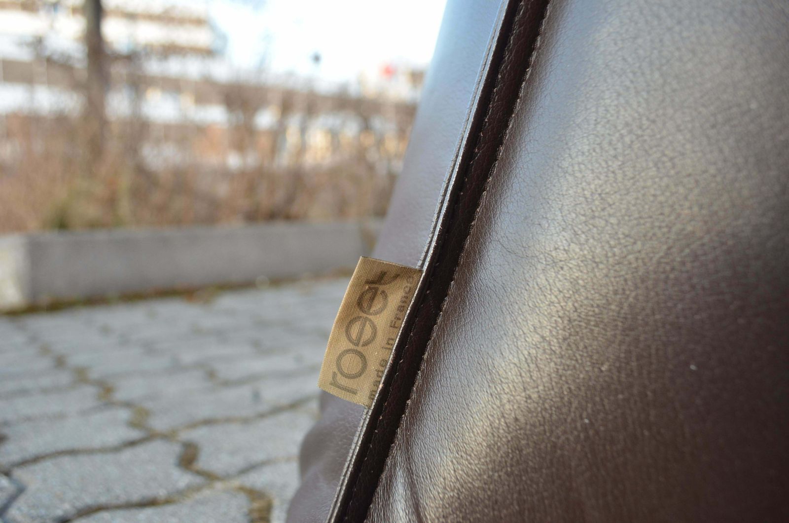 photo vintage Rare Ligne Roset Model Satan By Bernard Govin Brown Leather Togo Sofa