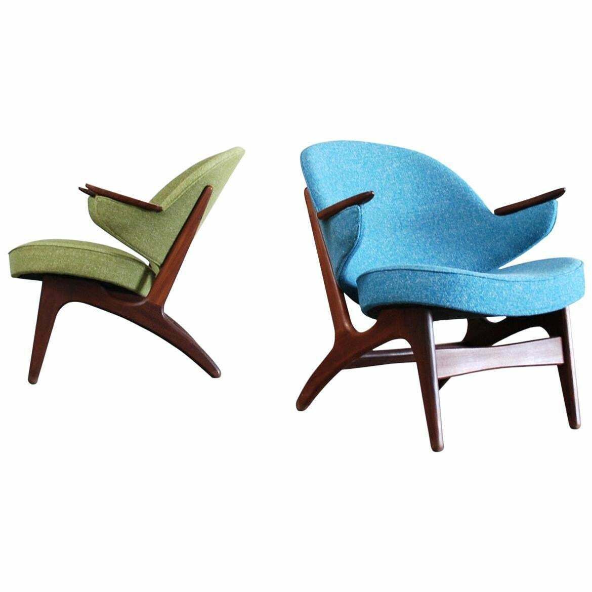 Carl Edward Matthes Pair Of Danish Modern Easy Lounge Chair, 1960s