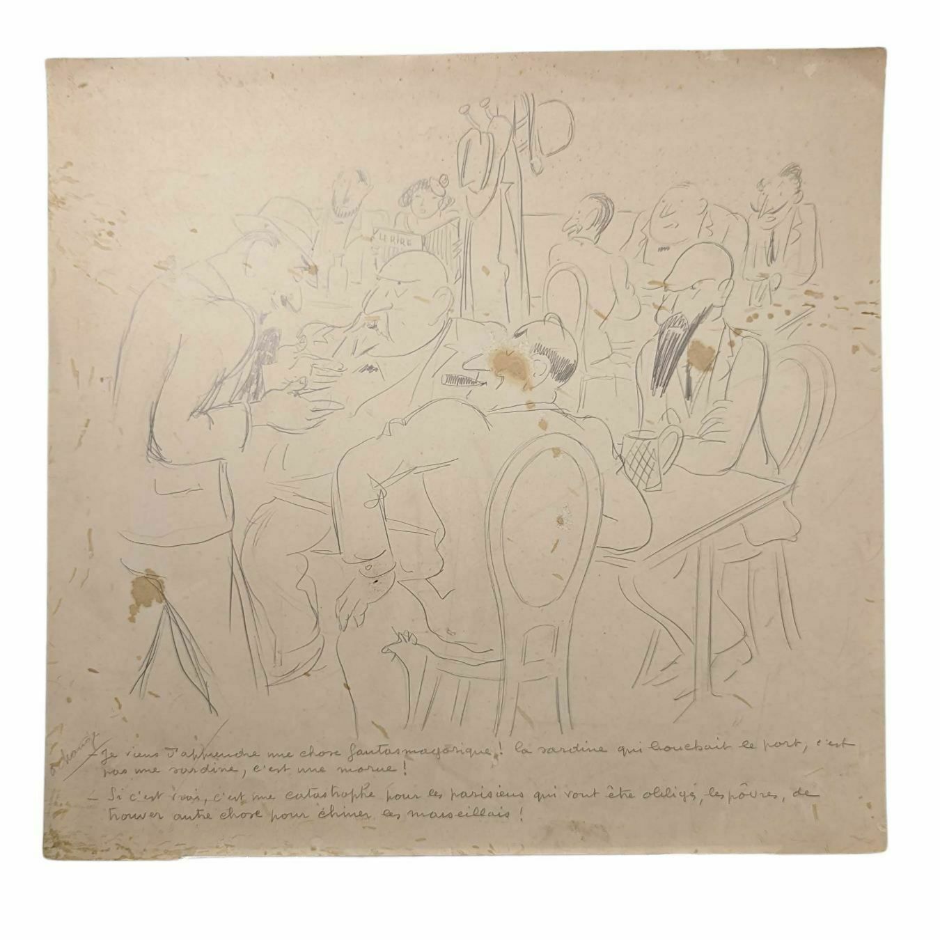 Lucien Roudier Eller Drawing On Paper 1930s