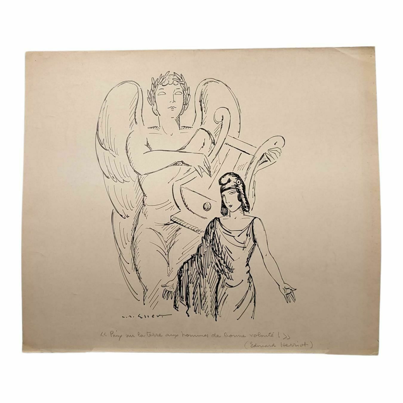 Lucien Roudier Eller Drawing On Paper 1930s
