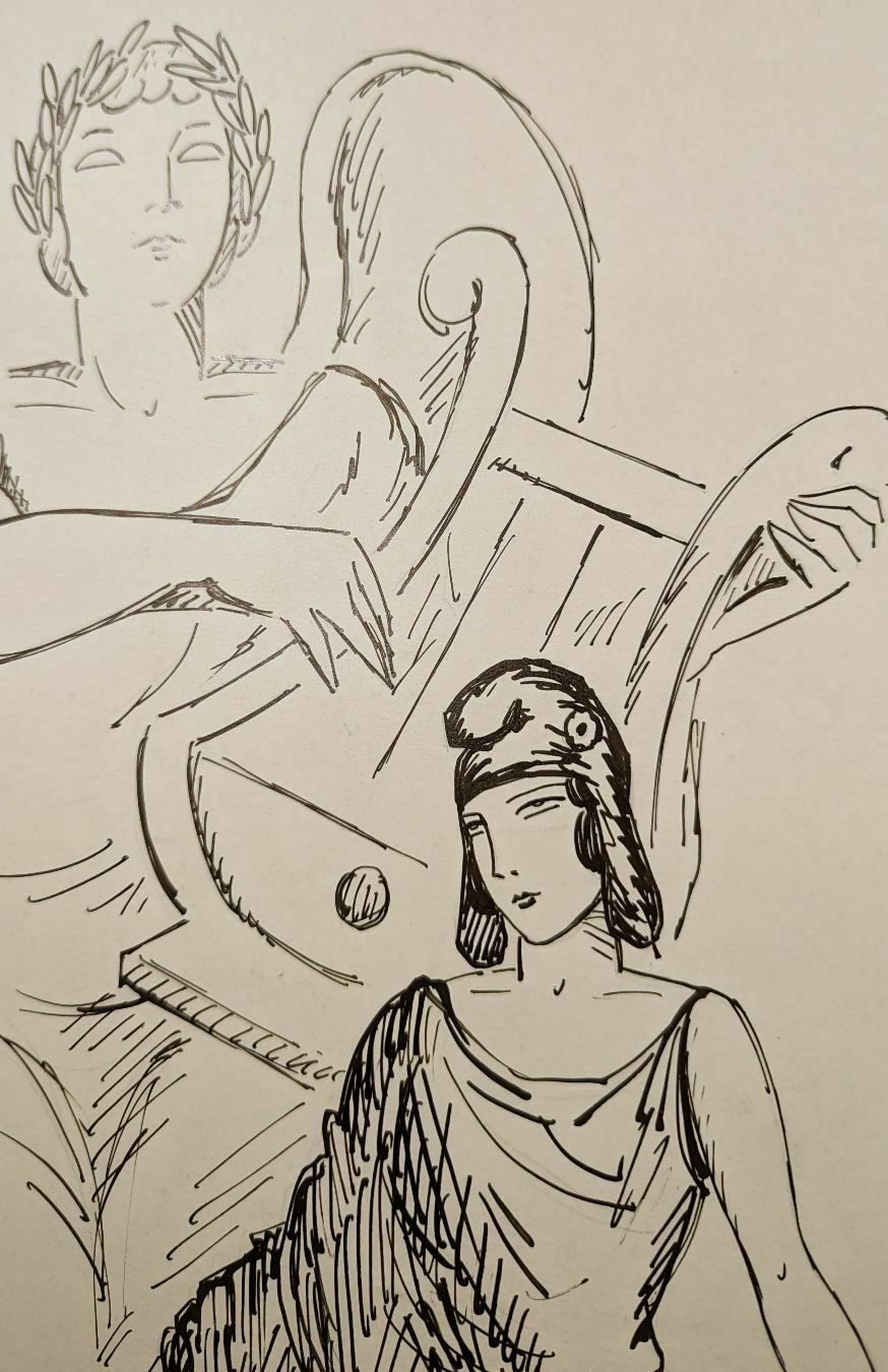 Lucien Roudier Eller Drawing On Paper 1930s photo for sale