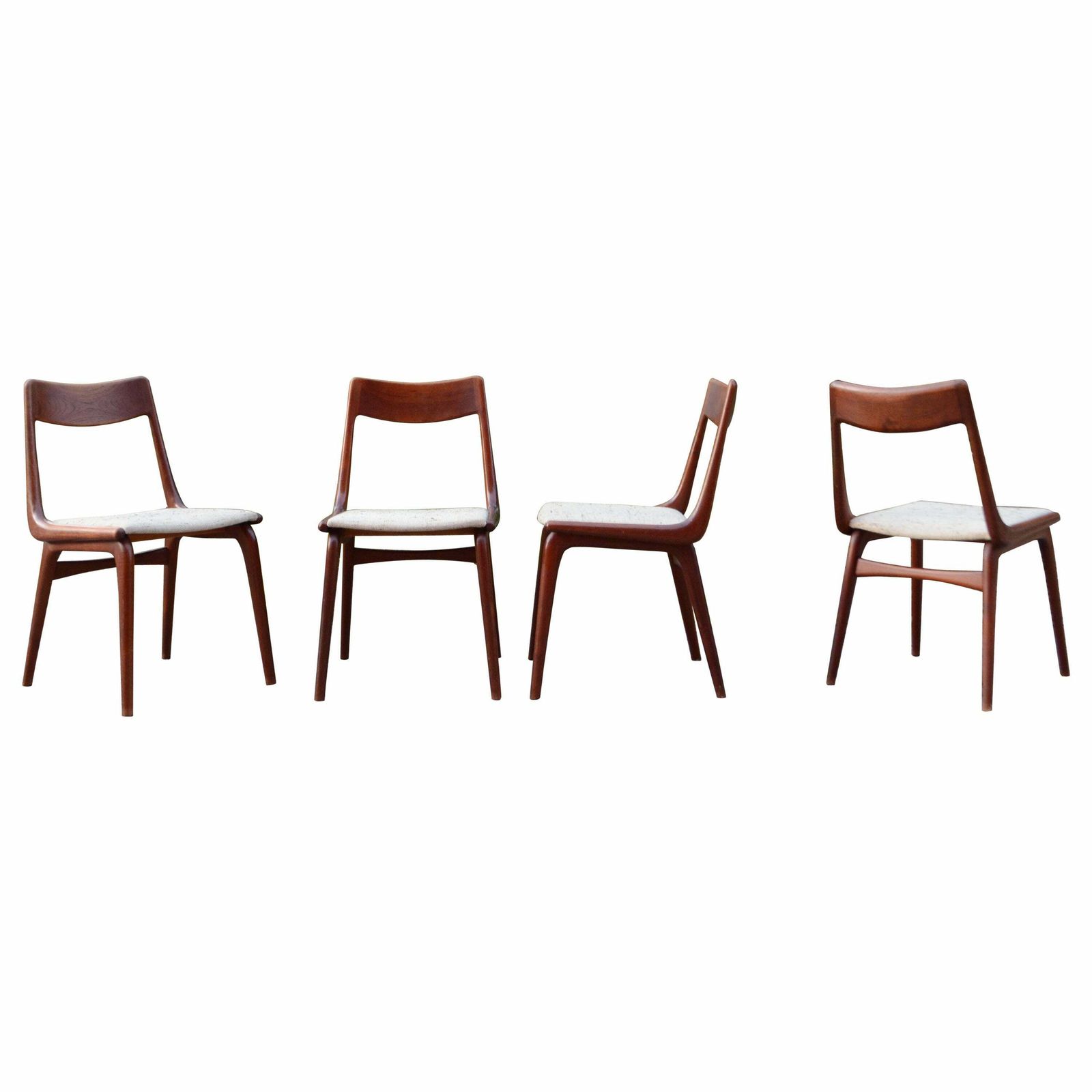 Alfred Christensen Boomerang For Slagelse Danish Teak Dining Chair Set Of 4