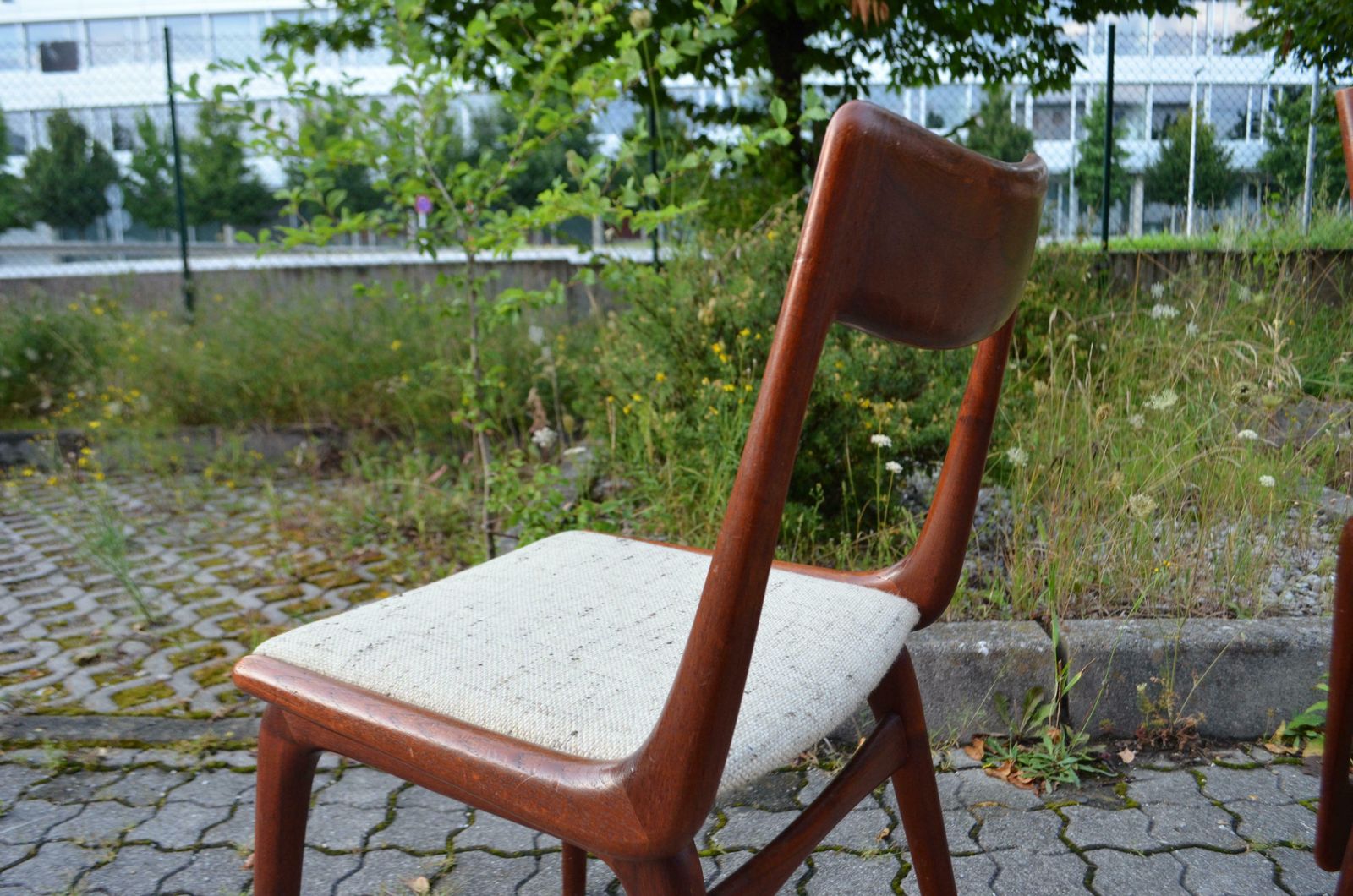 photo for sale Alfred Christensen Boomerang For Slagelse Danish Teak Dining Chair Set Of 4