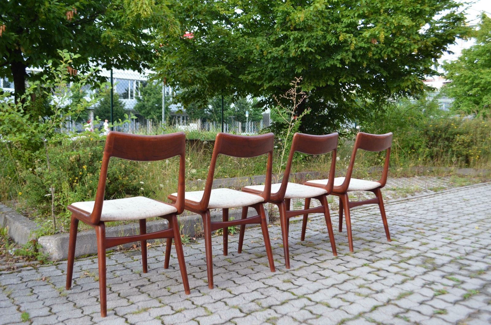 photo vintage Alfred Christensen Boomerang For Slagelse Danish Teak Dining Chair Set Of 4