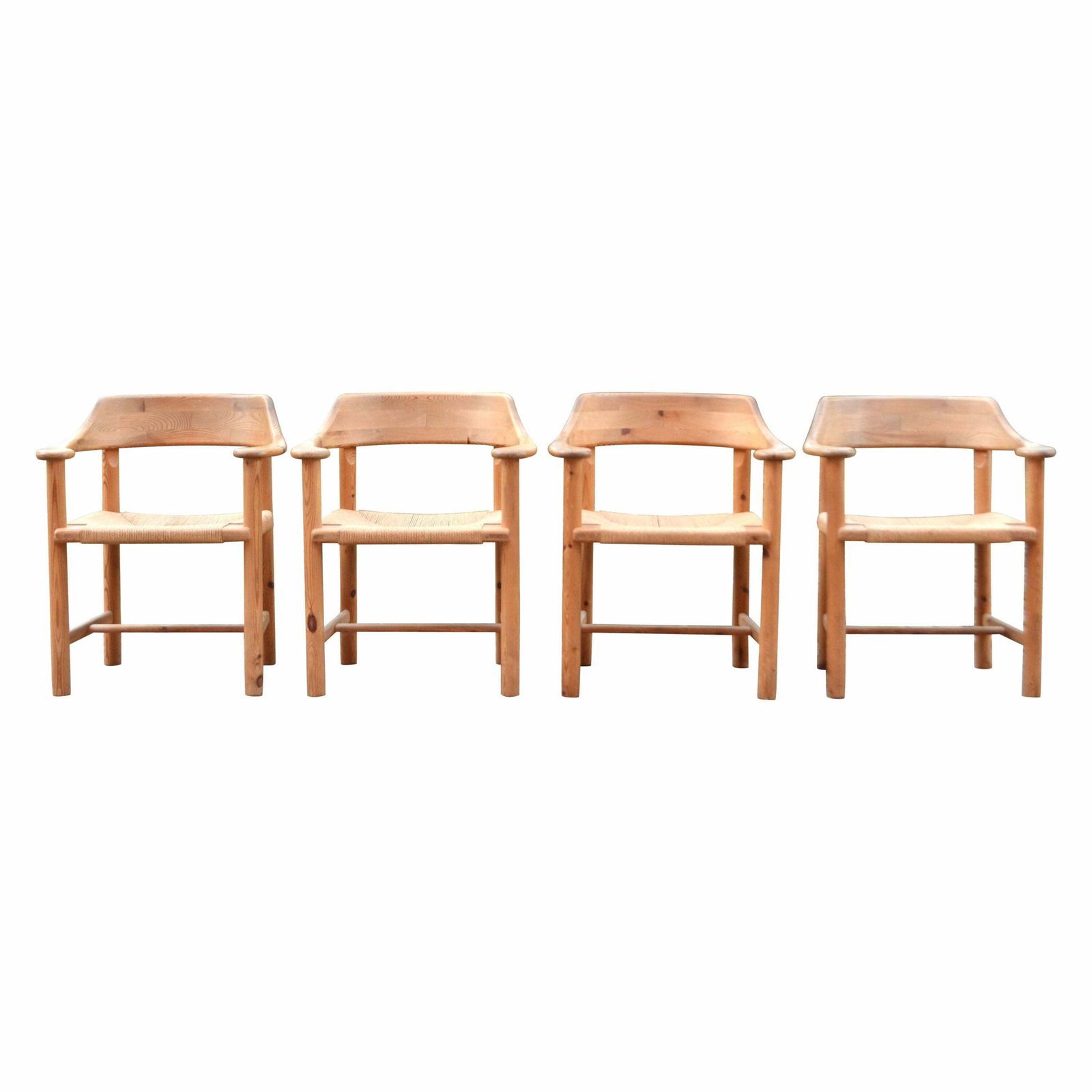 Rainer Daumiller Danish Papercord Dining Armchair Scandinavian Pine Set Of 4