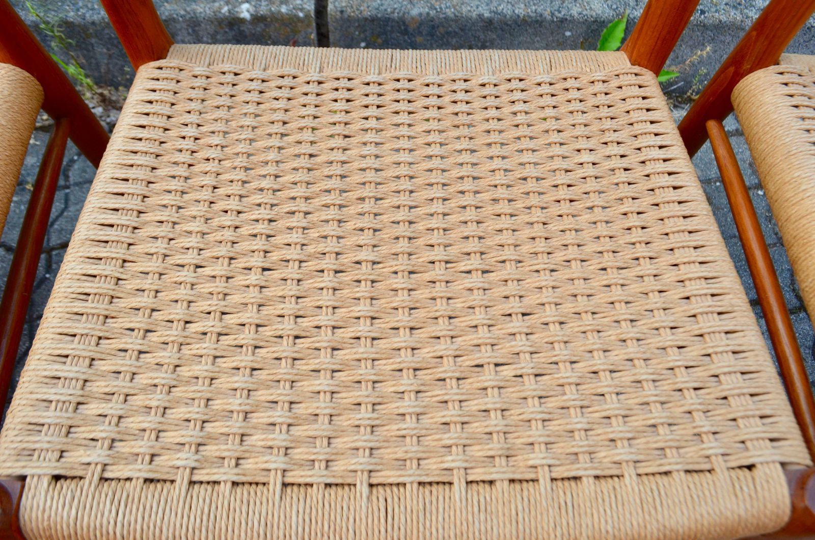 Niels Møller Modell 75 Danish Teak Dining Papercord Chair For J.L. Møllers photo vinterior