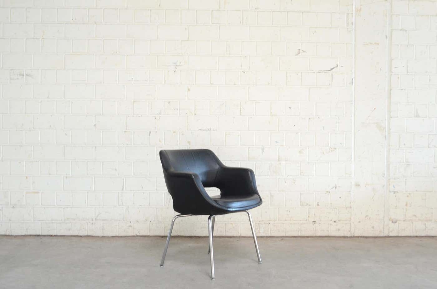 Olli Mannermaa Set Of 4 Leather Kilta Chair By Eugen Schmidt & Cassina Martela photo vintage