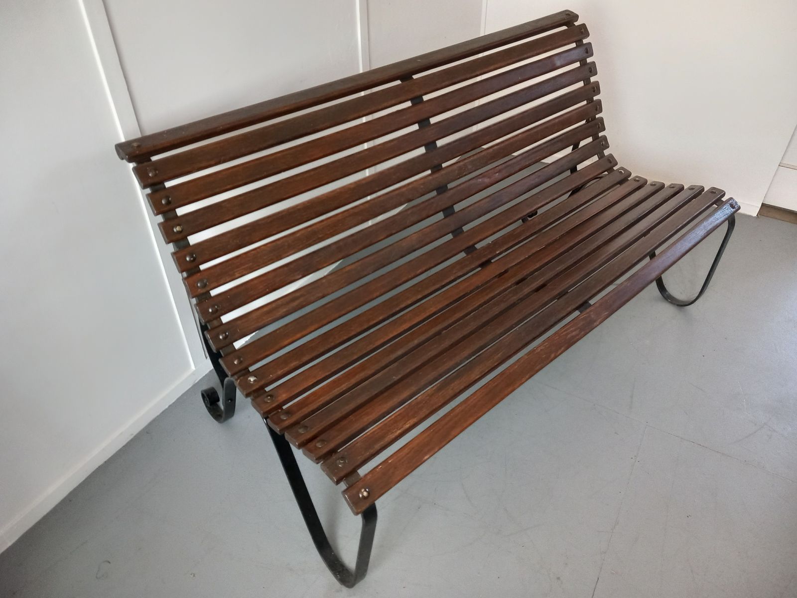 Garden Bench, 1930s, Oak, Antique photo furniture