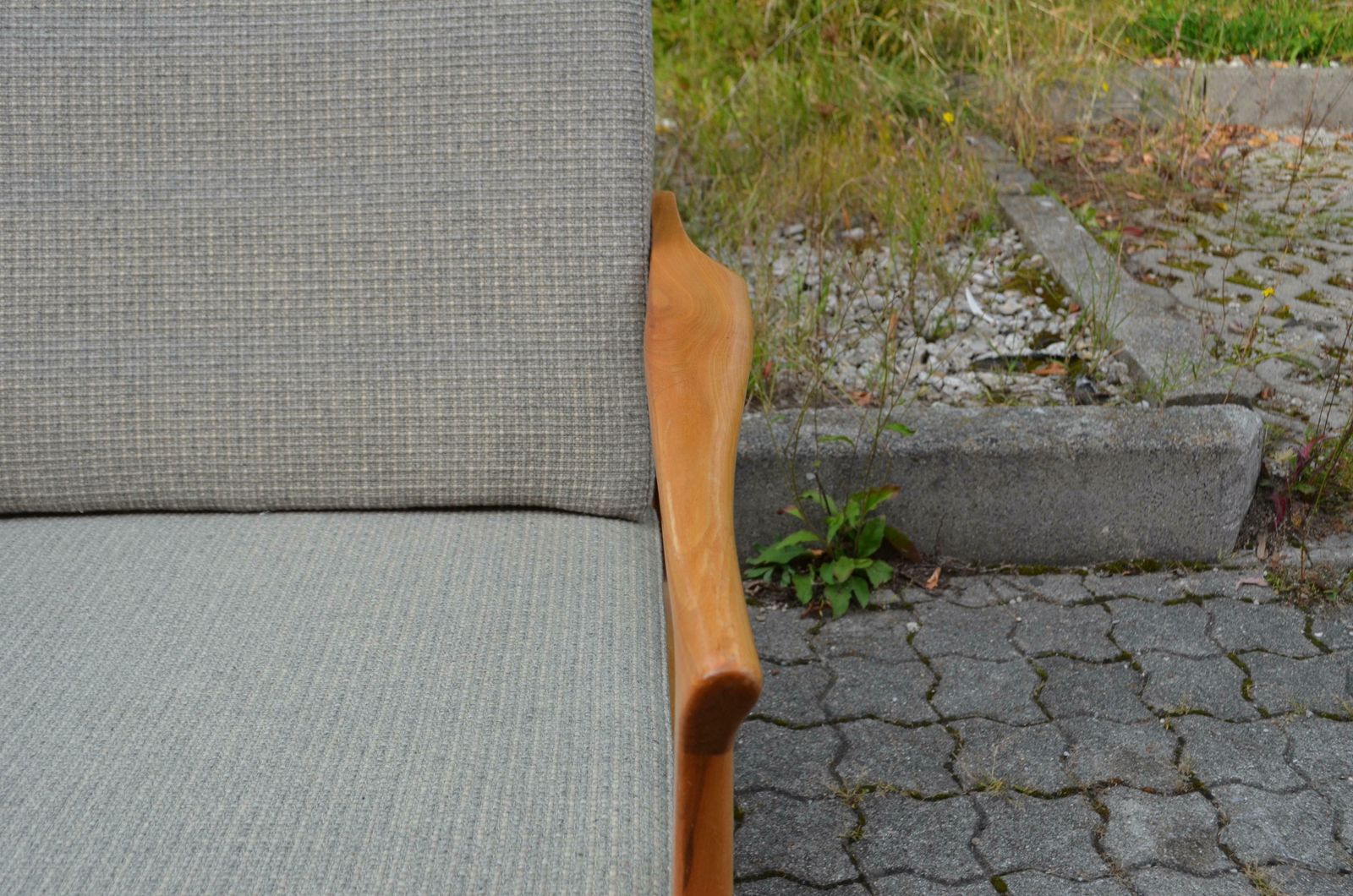 Wilhelm Knoll Antimott Walnut Mid Century Armchair Grey Wool photo 3706.0