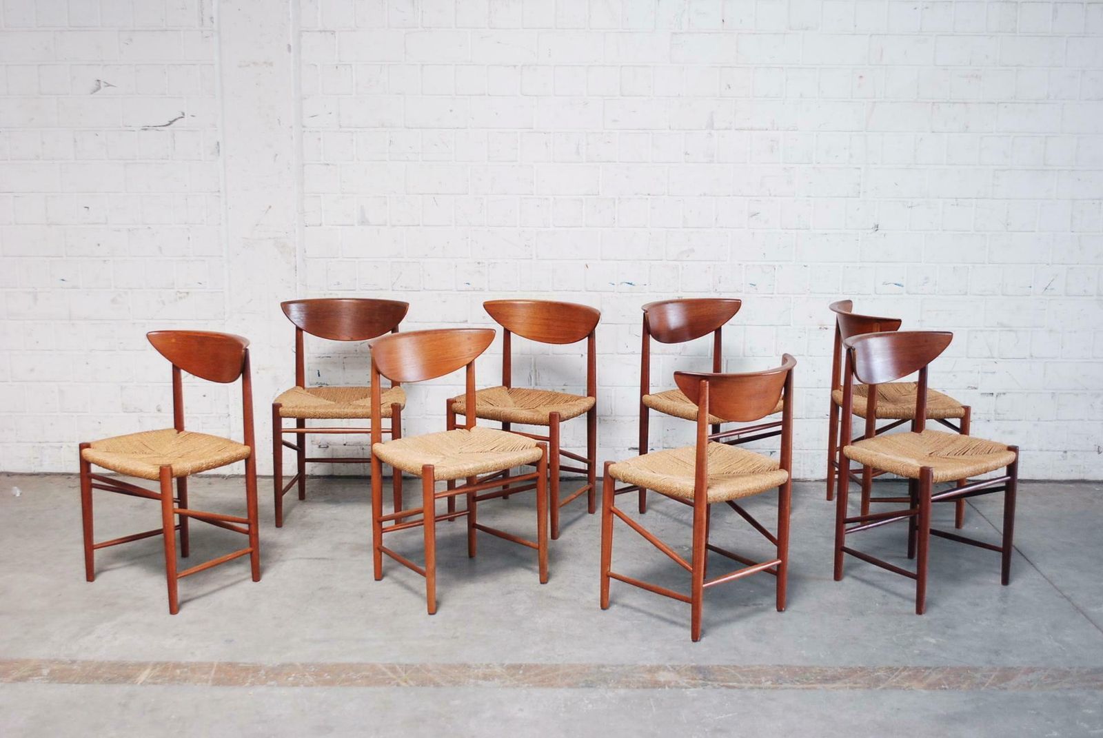 Peter Hvidt And Orla Mølgaard Nielsen 8 Teak Dining Chairs Model 316 For Soborg photo for sale