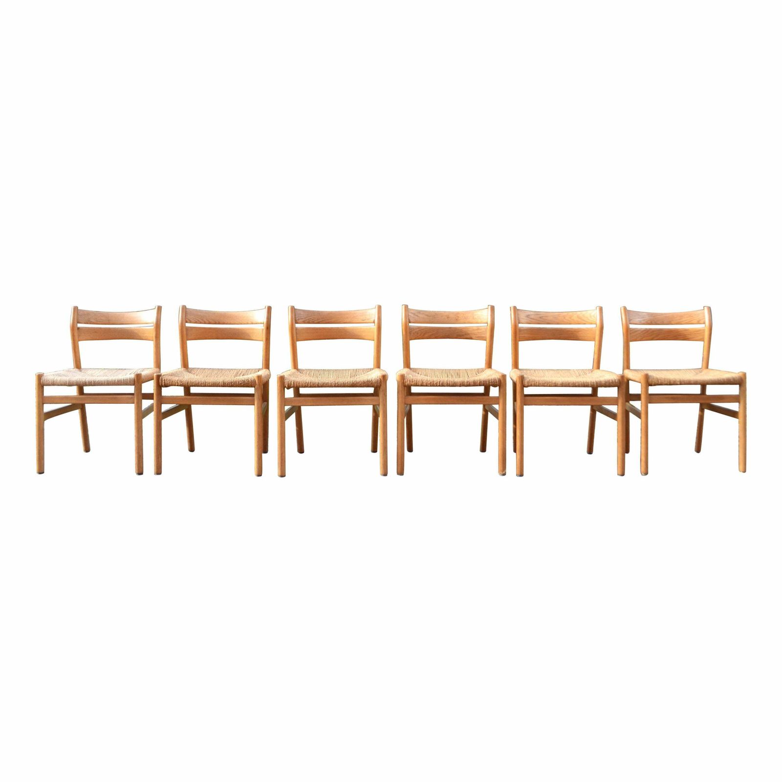 Børge Mogensen Model Bm1 Dining Oak Chairs For C.M. Madsens Set Of 6