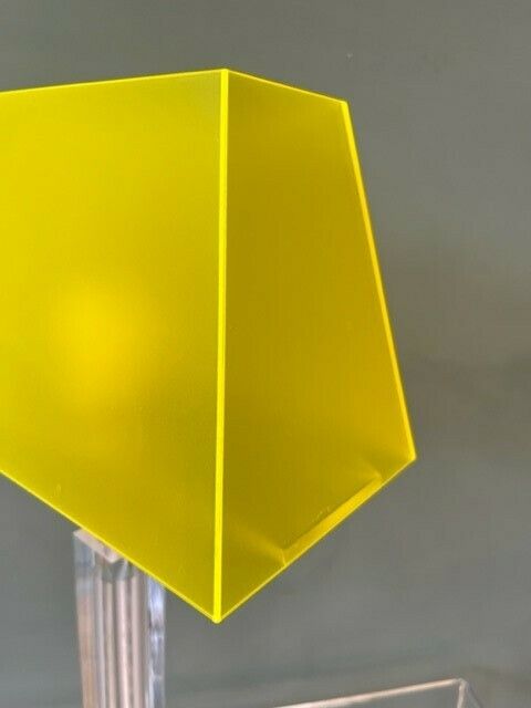 Early 21st Century Italian/English Acrylic Table Lamp With An Opaque Yellow Or Translucent Orange Acrylic Shade photo for sale