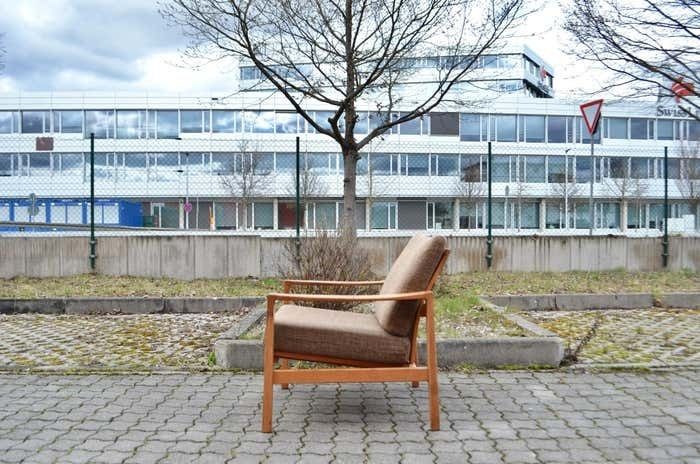 photo buy Modernist Hartmut Lohmeyer Oak Easy Lounge Chair For Wilkhahn Mid Century 1 Of 2