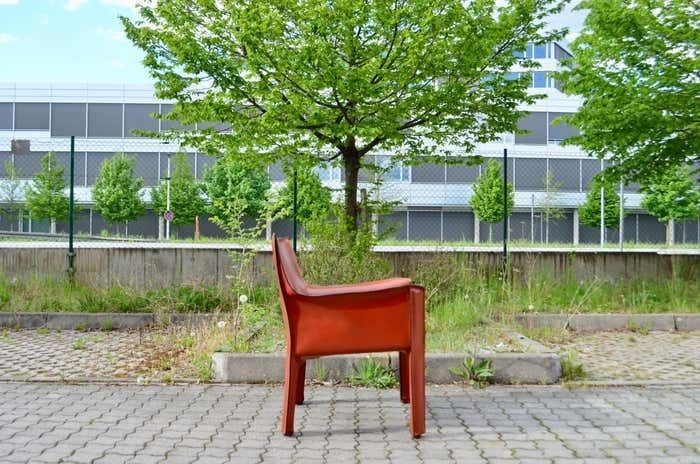 Furniture Cassina Taxi 414 Leather Lounge Chair Armchair China Red / Ox Red Set Of 4 photo