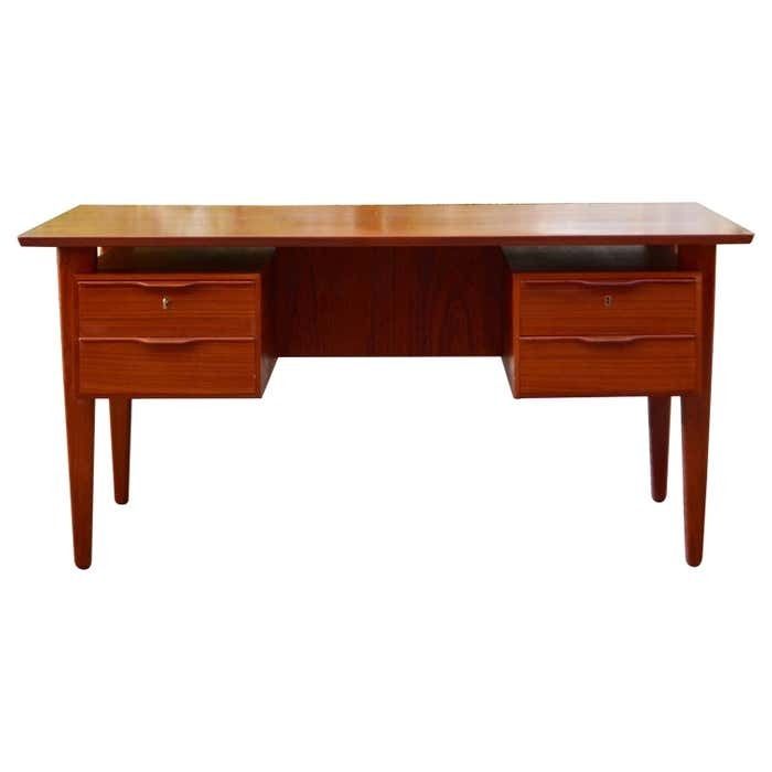 Danish Modern Teak Executive Writing Desk Henning Jorgensen For Fredericia