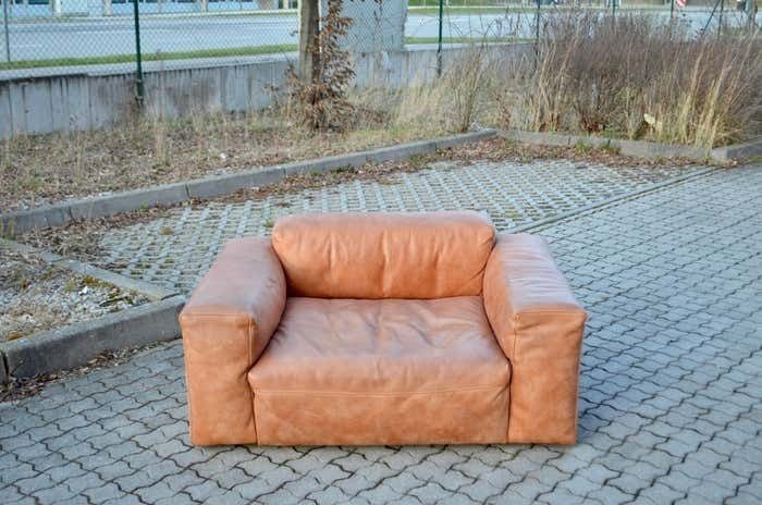 Frigerio Salotti Modell Cooper Loveseat Armchair Leather Chair Cognac photo Furniture