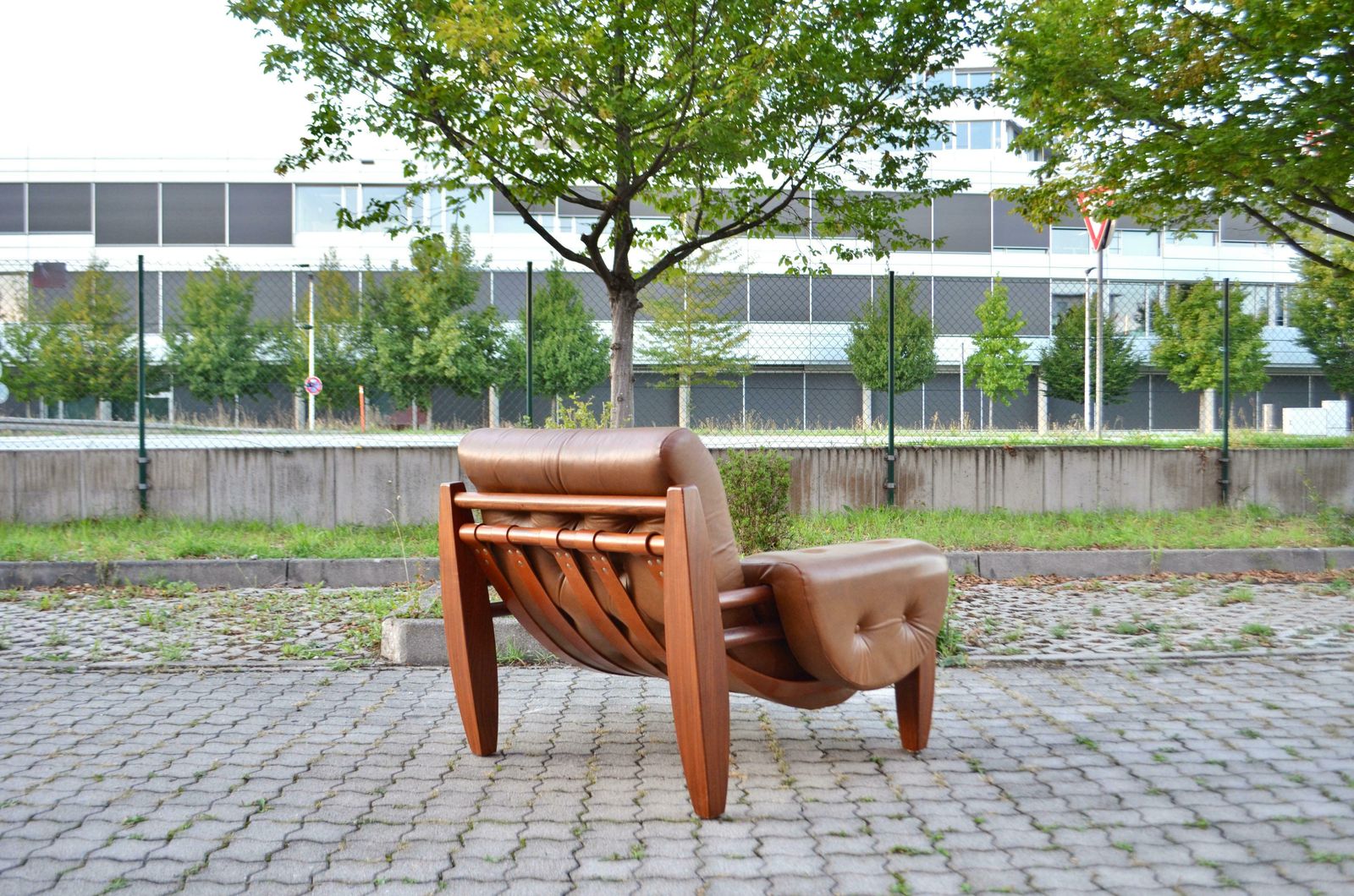 Brazilian Lounge Cognac Leather Armchair 1960s In The Manner Of Jean Gillon photo vintage