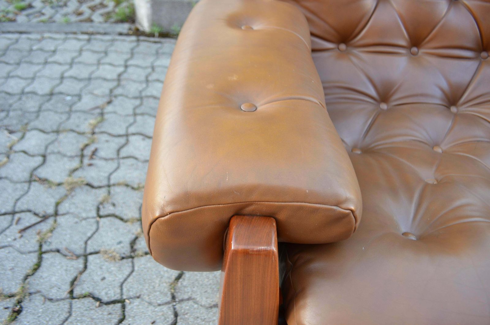 3706.0 Brazilian Lounge Cognac Leather Armchair 1960s In The Manner Of Jean Gillon photo