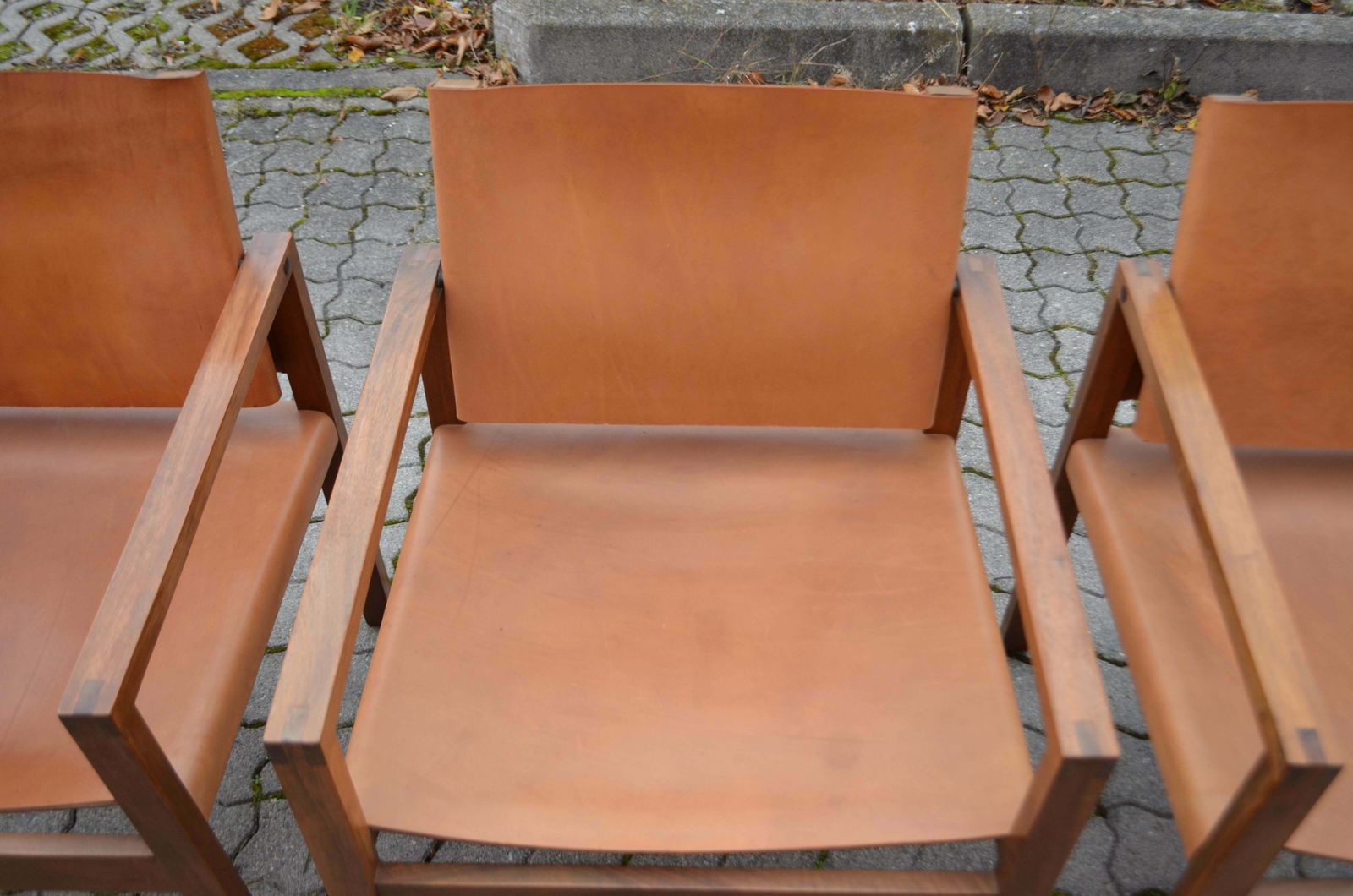 Bauhaus Era Minimalist Modernist Cognac Saddle Leather Lounge Chair Armchair photo furniture