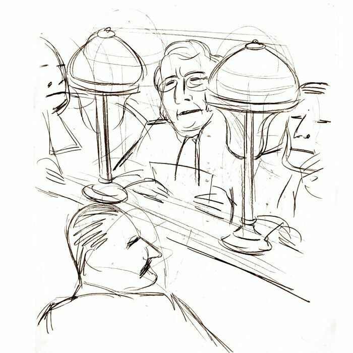 Lucien Roudier Eller Drawing On Paper 1930s photo furniture