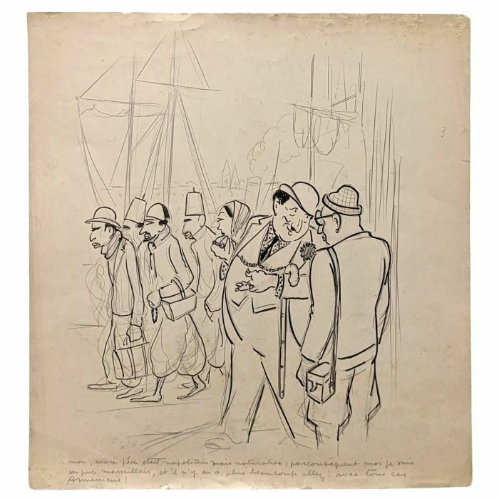 Lucien Roudier Eller Drawing On Paper 1930s
