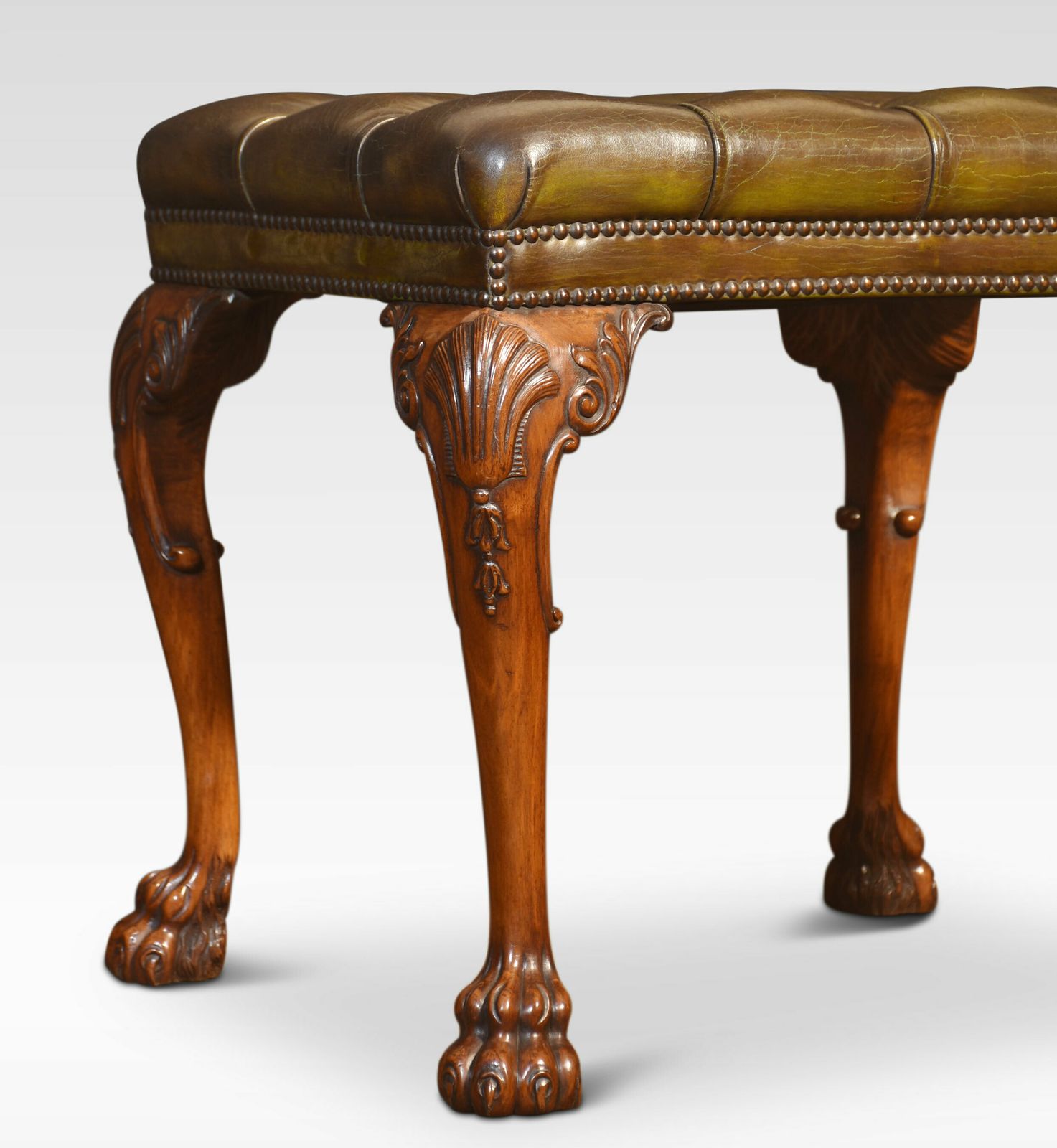 Leather Upholstered Stool photo 1890.0