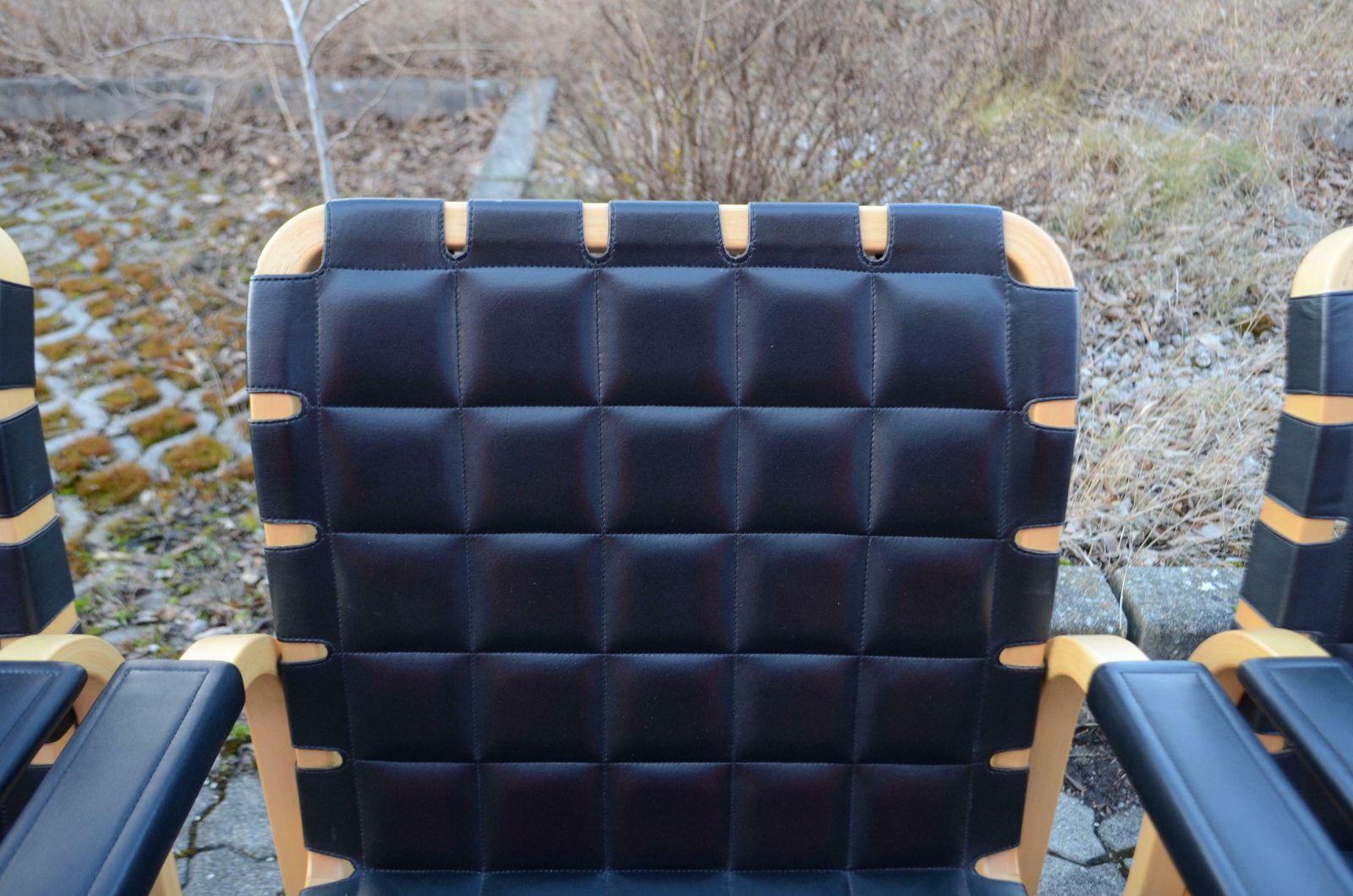 Alvar Aalto For Artek Model 45 Armchair Chair Black Leather 1 Of 4 photo vintage