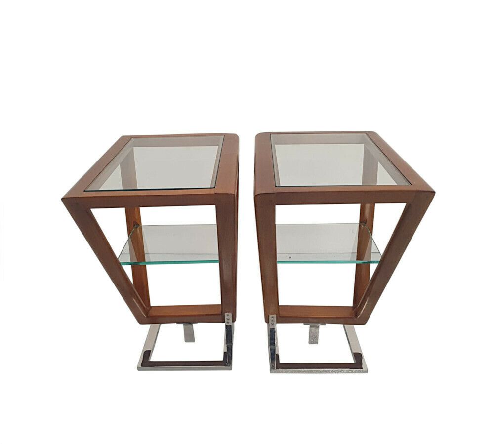 A Stunning Pair Of Side Tables In The Art Deco Design photo furniture