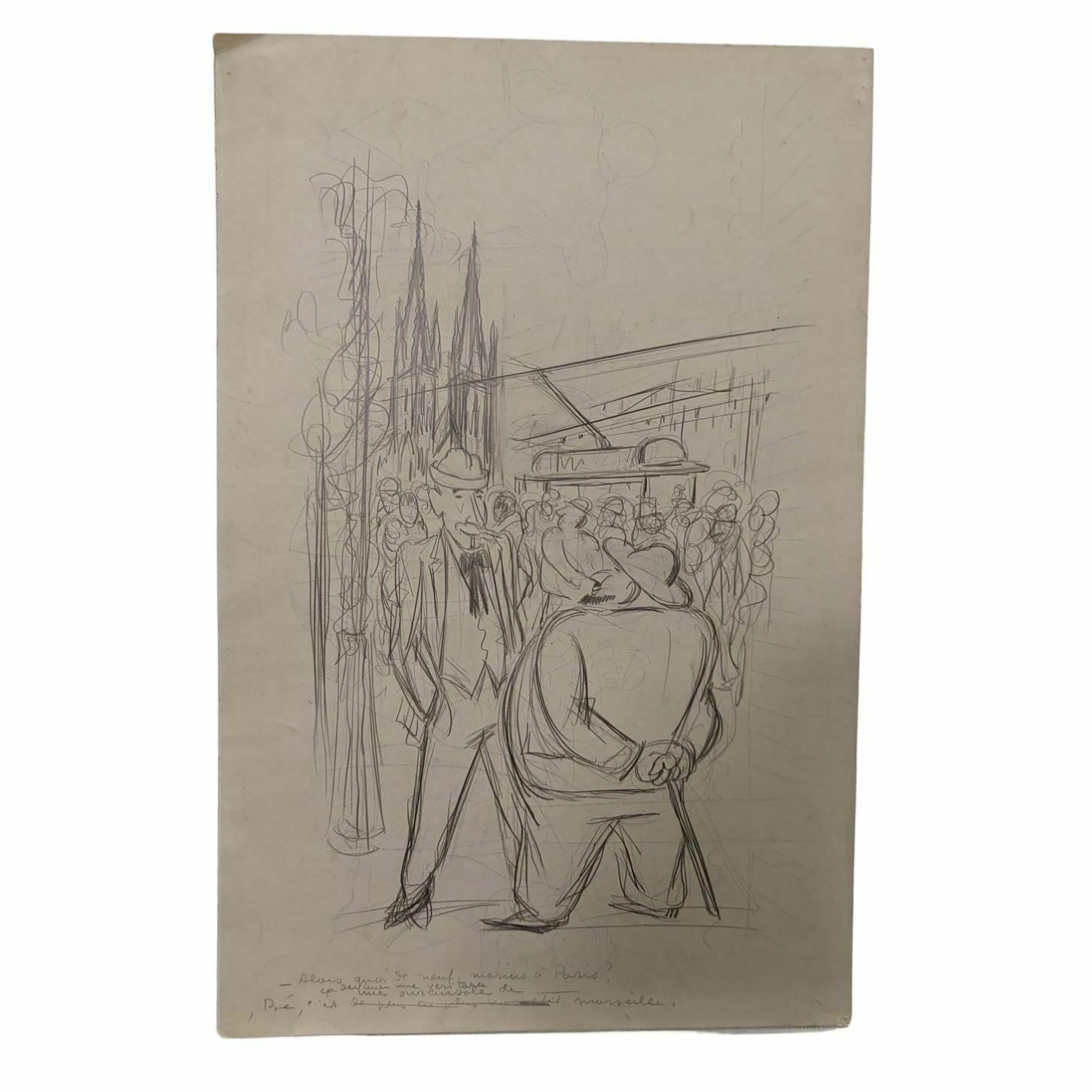 Lucien Roudier Eller Drawing On Paper 1930s