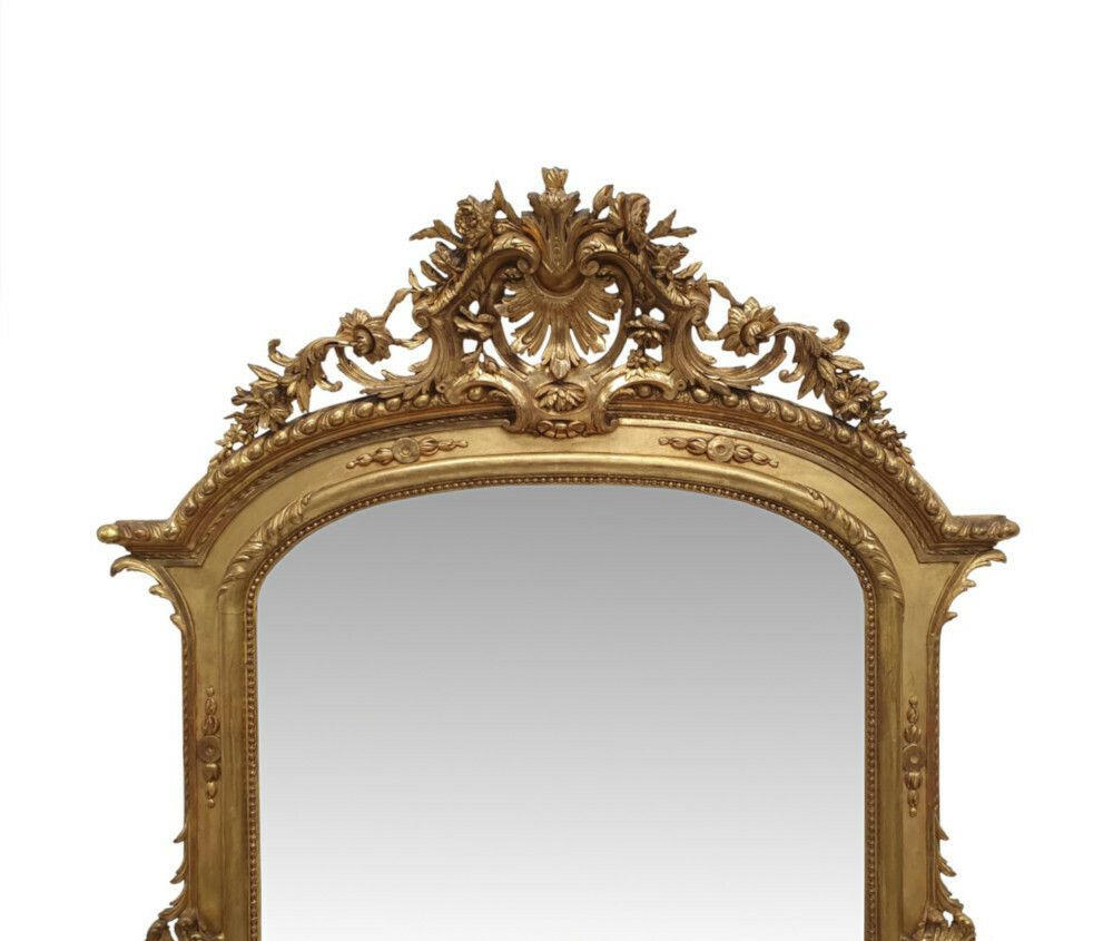 A Very Fine Large 19th Century Giltwood Overmantel Or Hall Mirror photo for sale