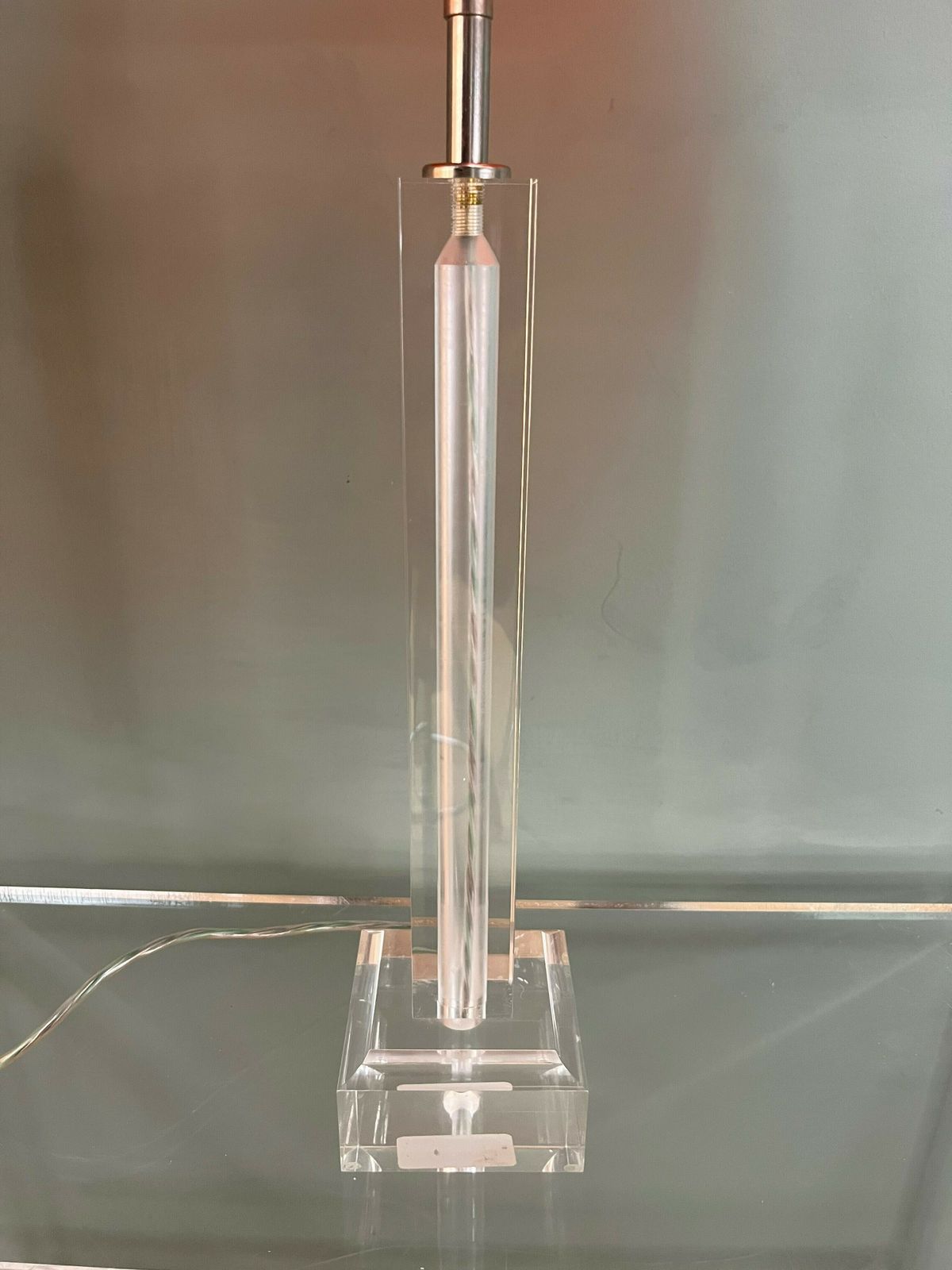 Early 21st Century Italian/English Acrylic Table Lamp With An Opaque Yellow Or Translucent Orange Acrylic Shade photo buy