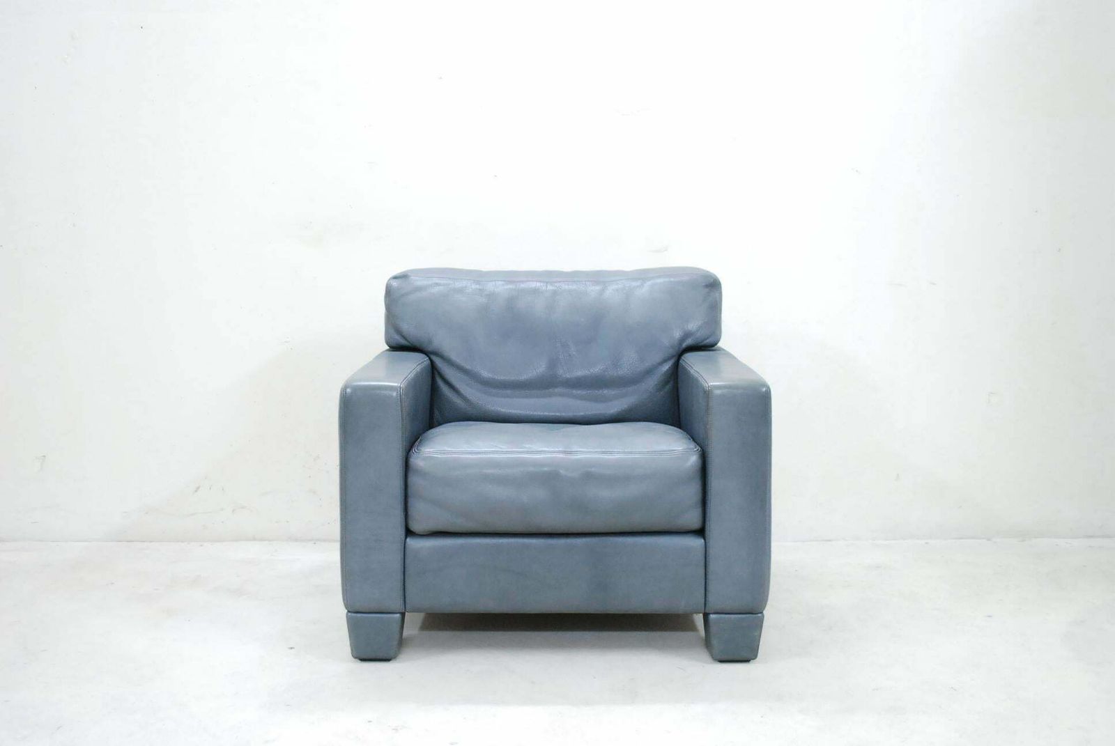 De Sede Ds 17 Pair Of Grey Leather Lounge Chair Armchair photo for sale