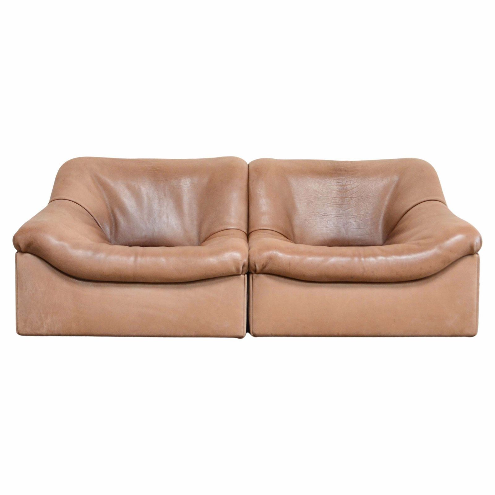 De Sede Ds 46 Loveseat Neck Leather Sofa Modul Brown