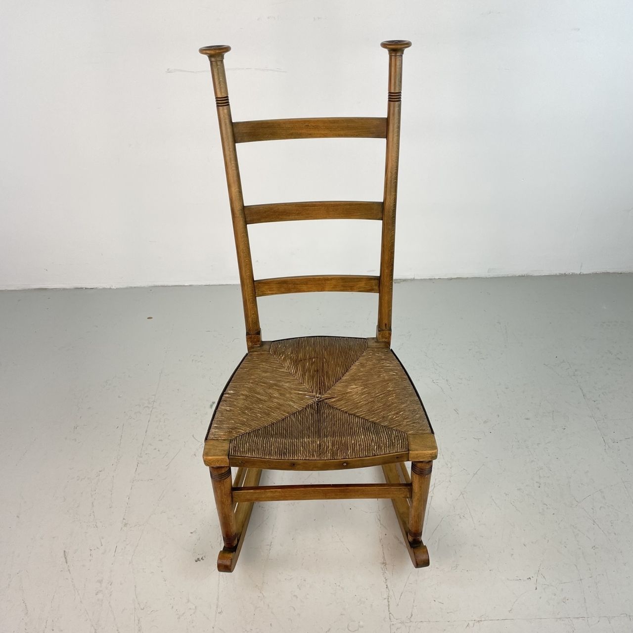 Arts And Crafts Beech And Cord Rocking Chair By Libertys photo vinterior