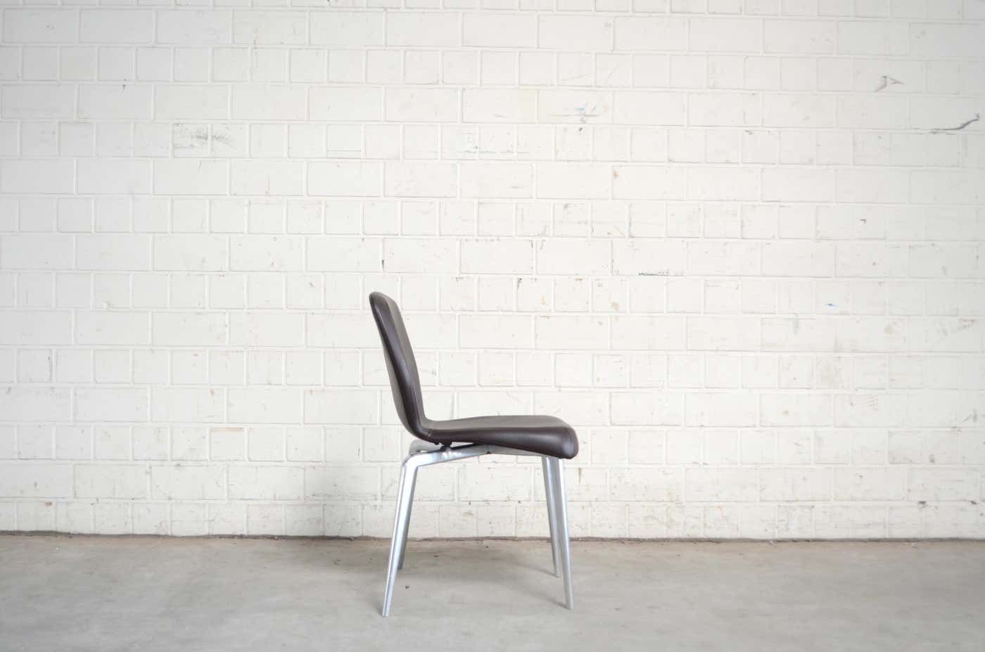 Rare Prototype Of Classi Con Munich Chair Brown Leather photo vintage